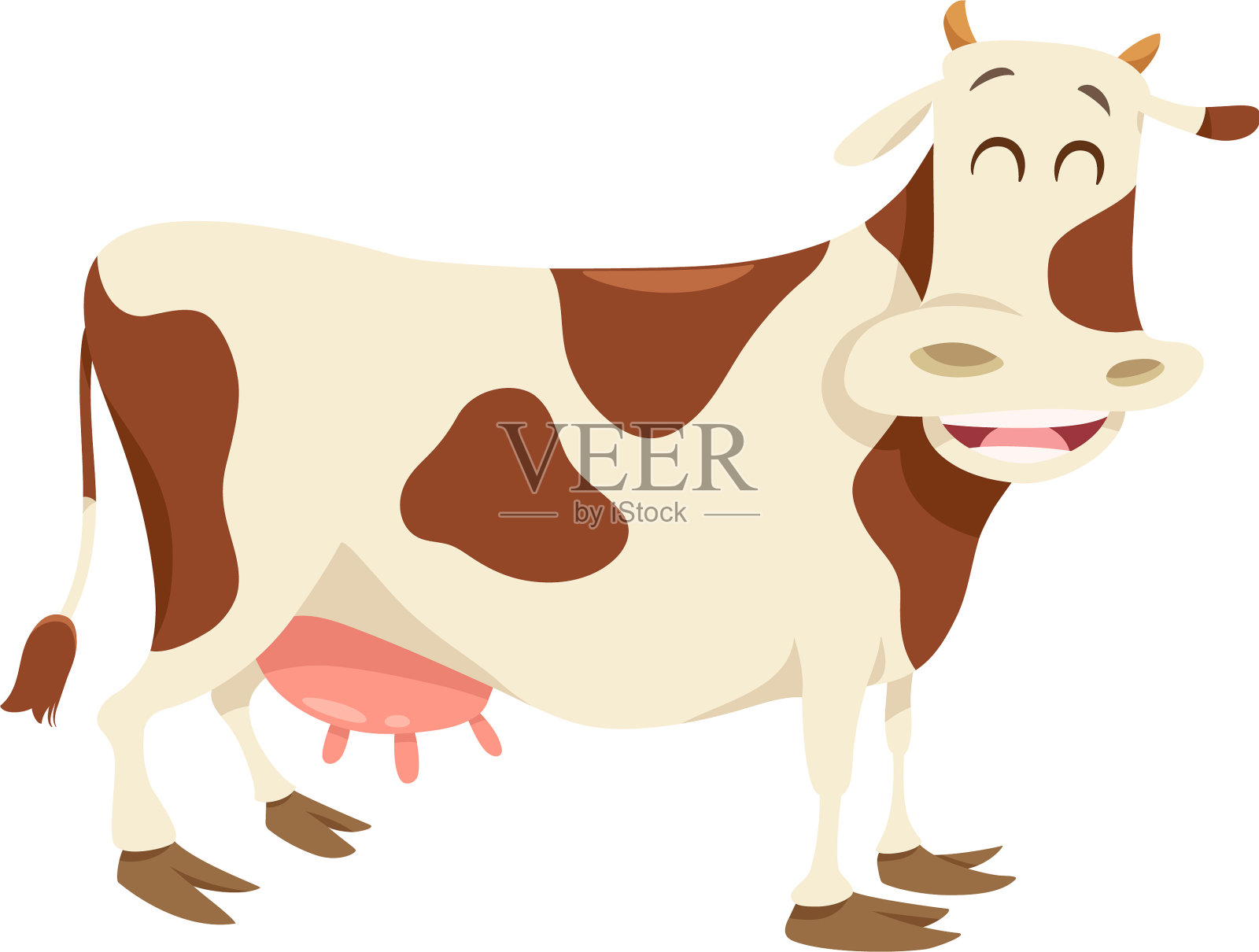 快乐斑点奶牛农场动物的性格设计元素图片