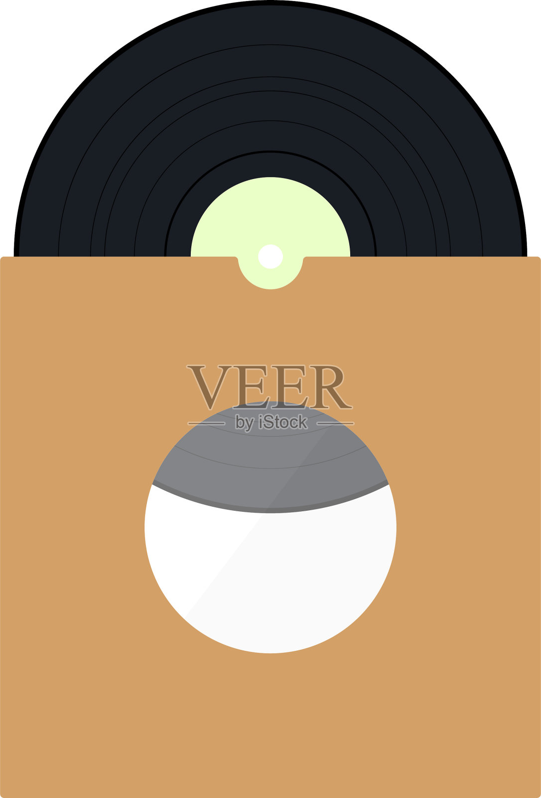 信封里的黑胶唱片图标设计元素图片