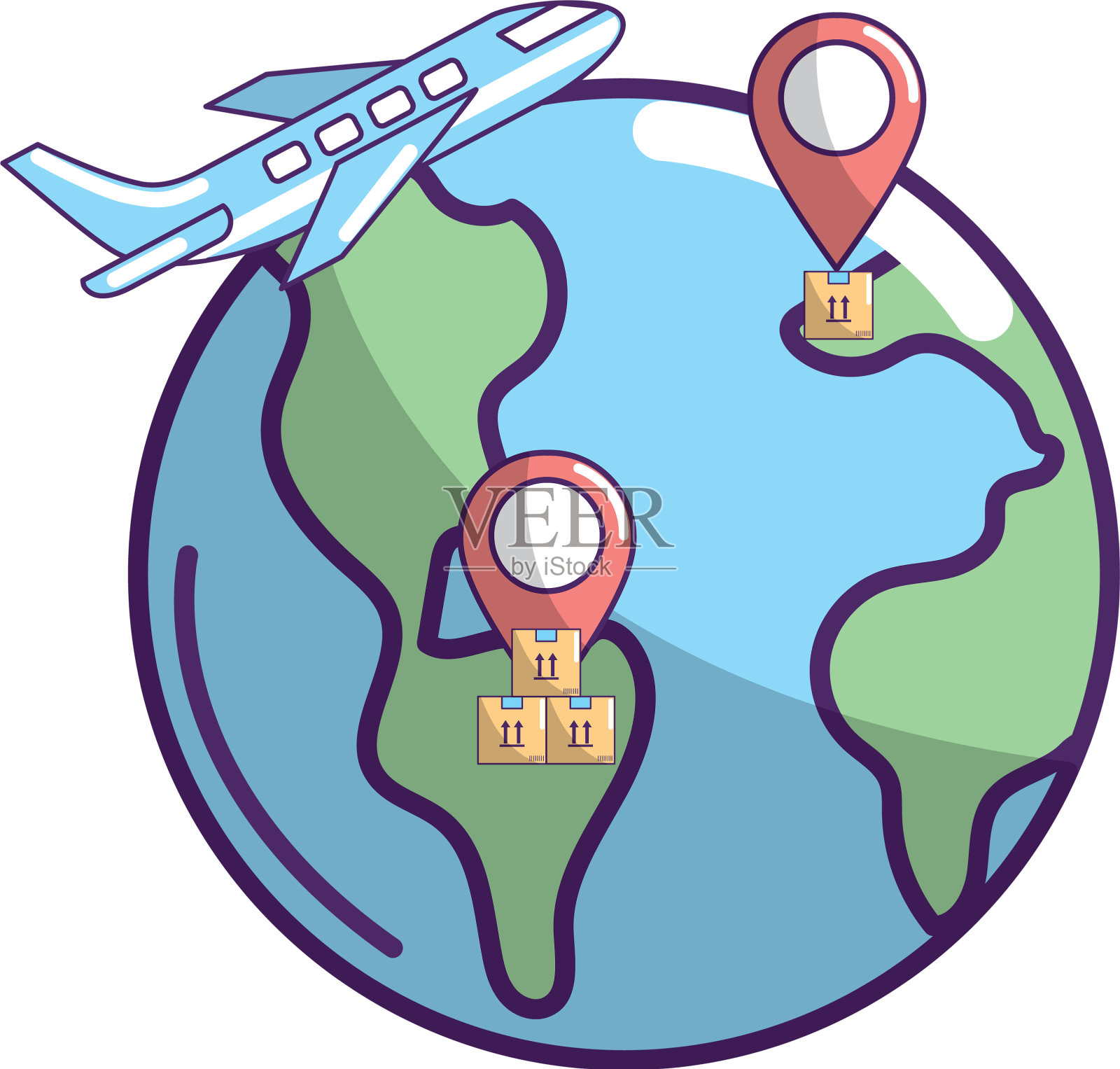 电子商务网上购物卡通设计元素图片