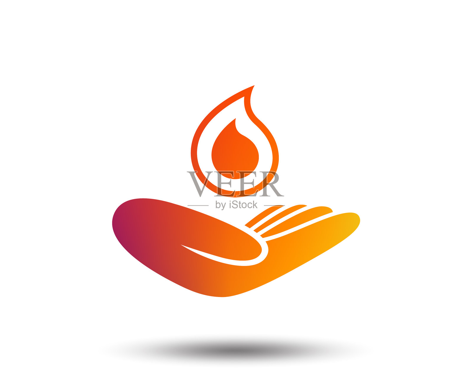 节约用水标志手握水滴标志设计元素图片