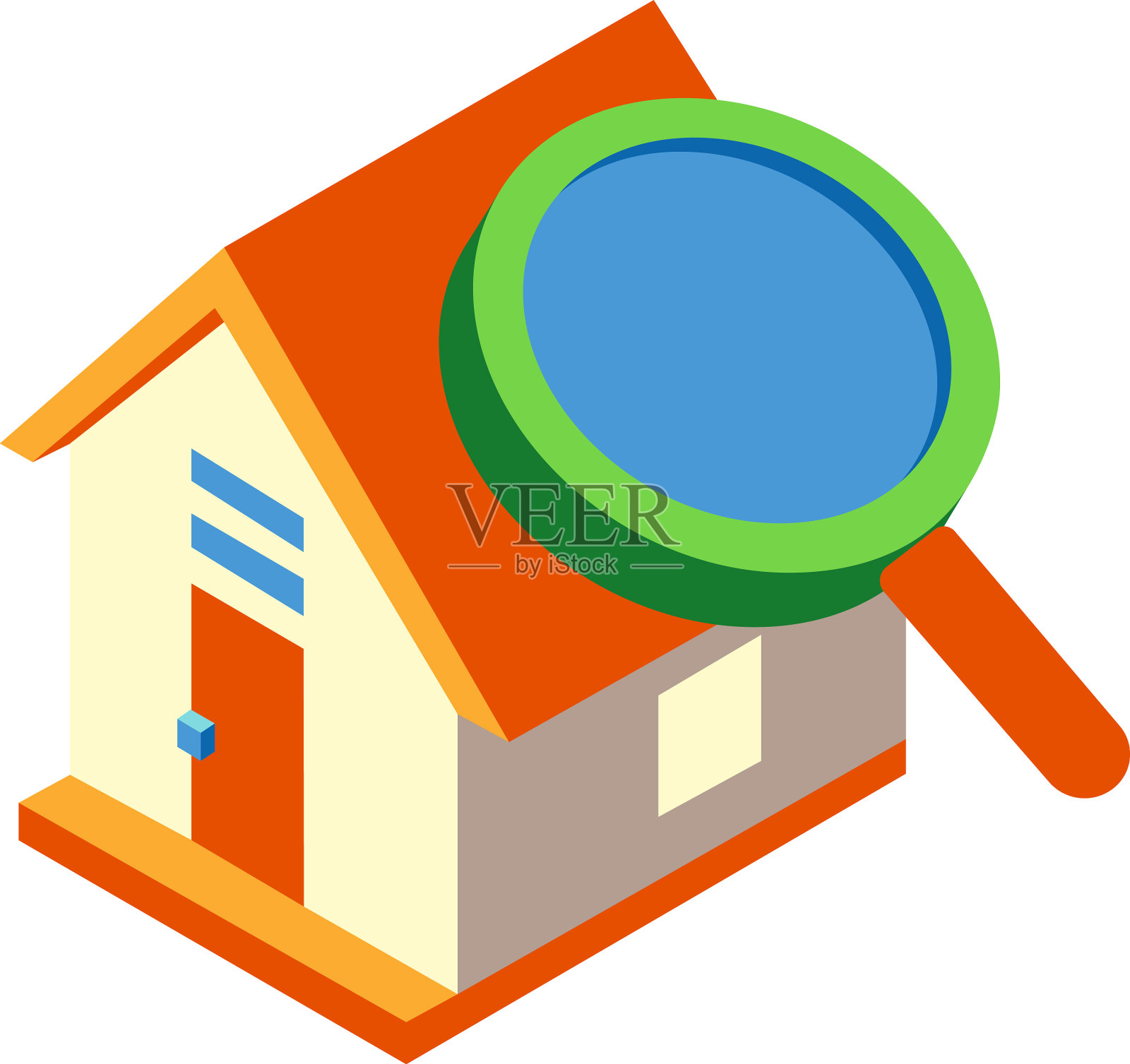 财产检查等距设计元素图片