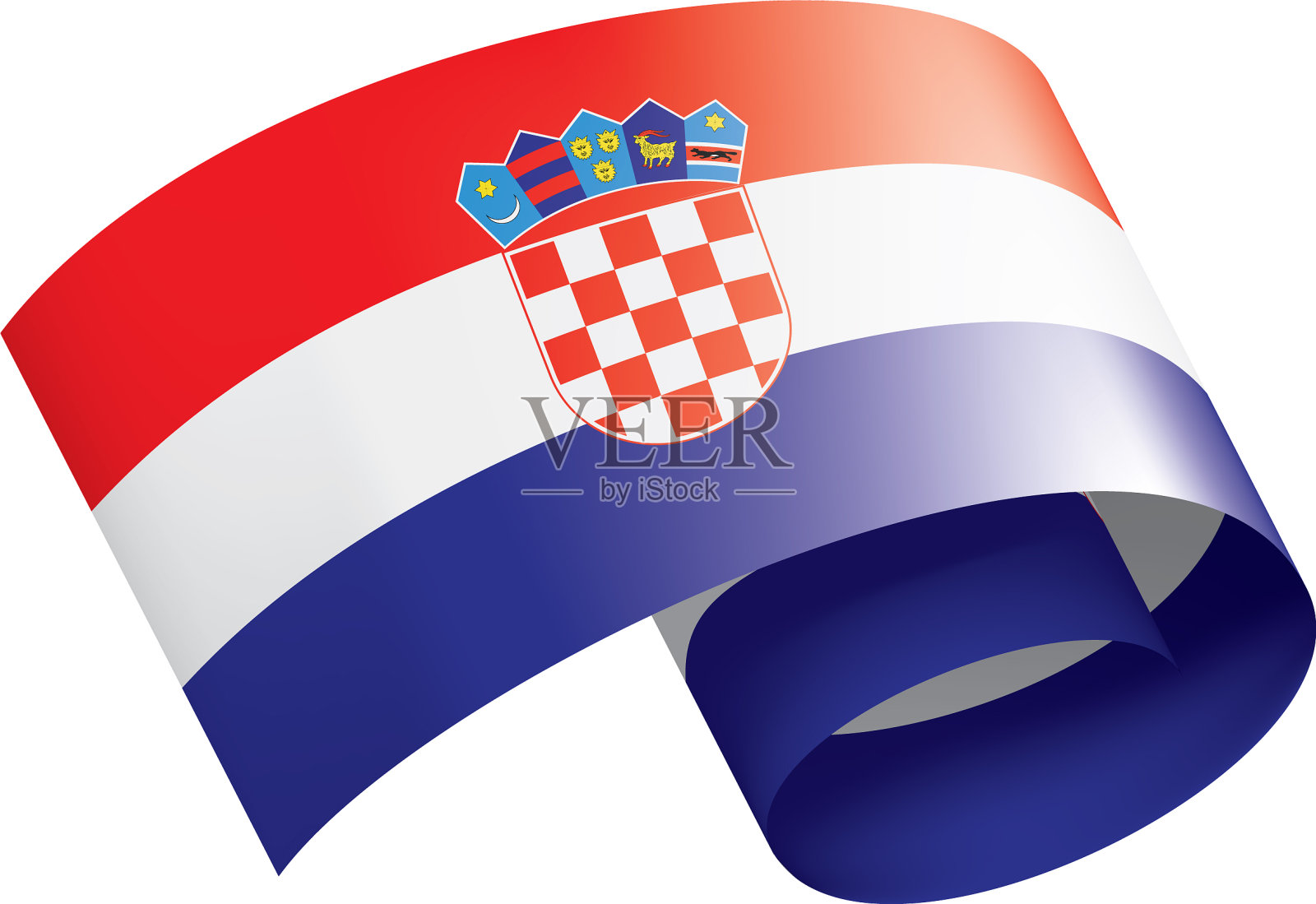 白色的克罗地亚国旗设计元素图片