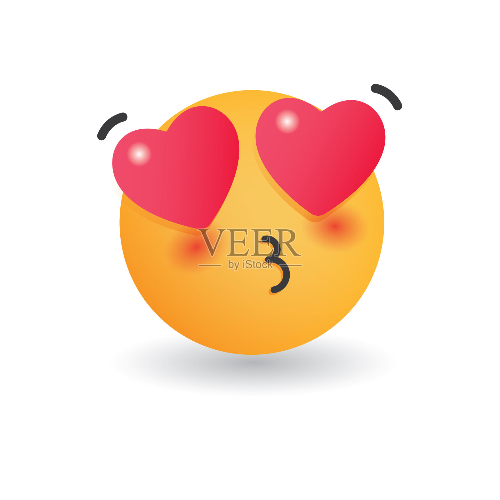 接吻的表情孤立在白色设计元素图片