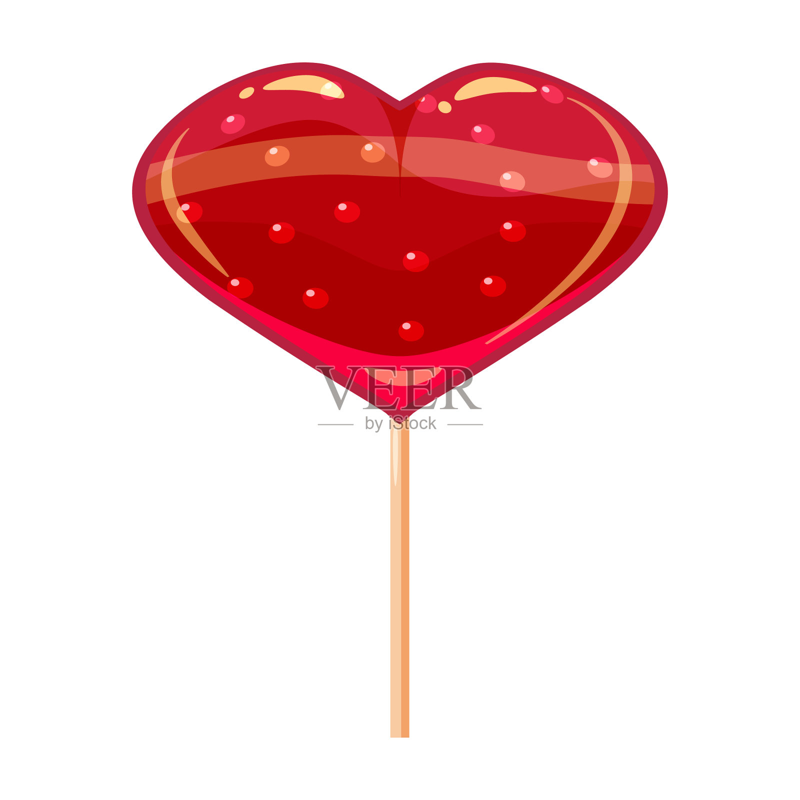 心形棒棒糖甜点上的图标设计元素图片