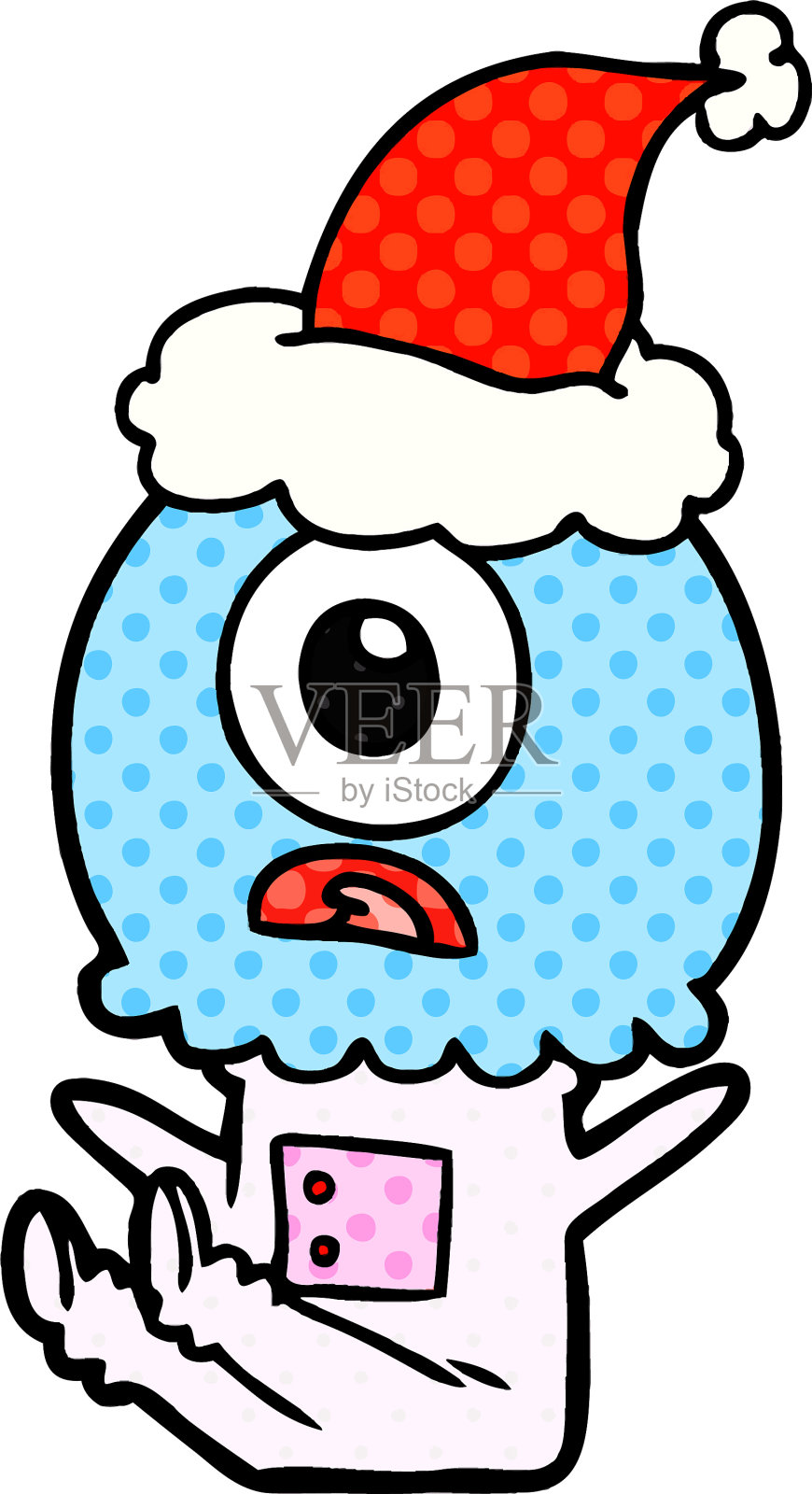 漫画风格的独眼外星人太空人设计元素图片