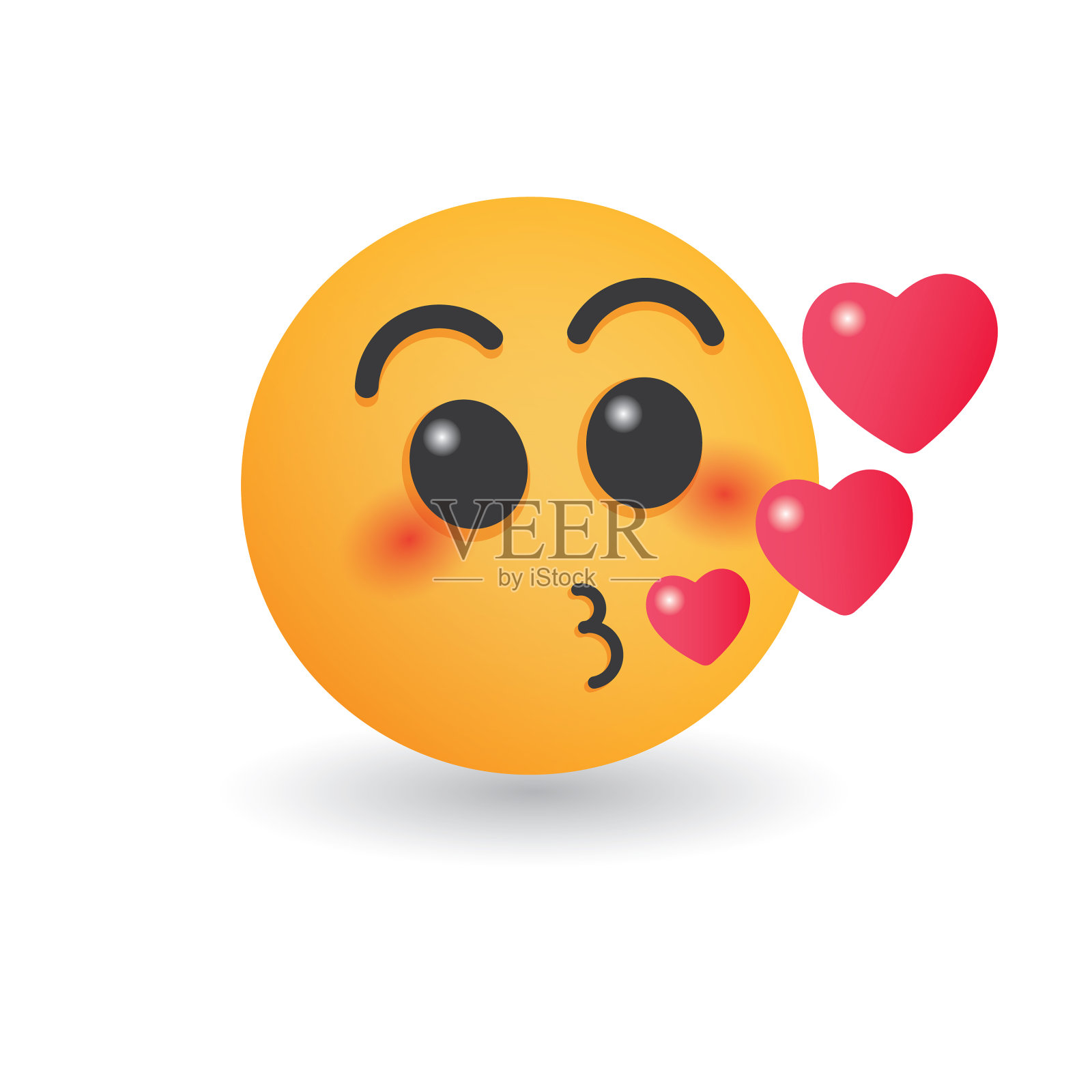 接吻的表情孤立在白色设计元素图片