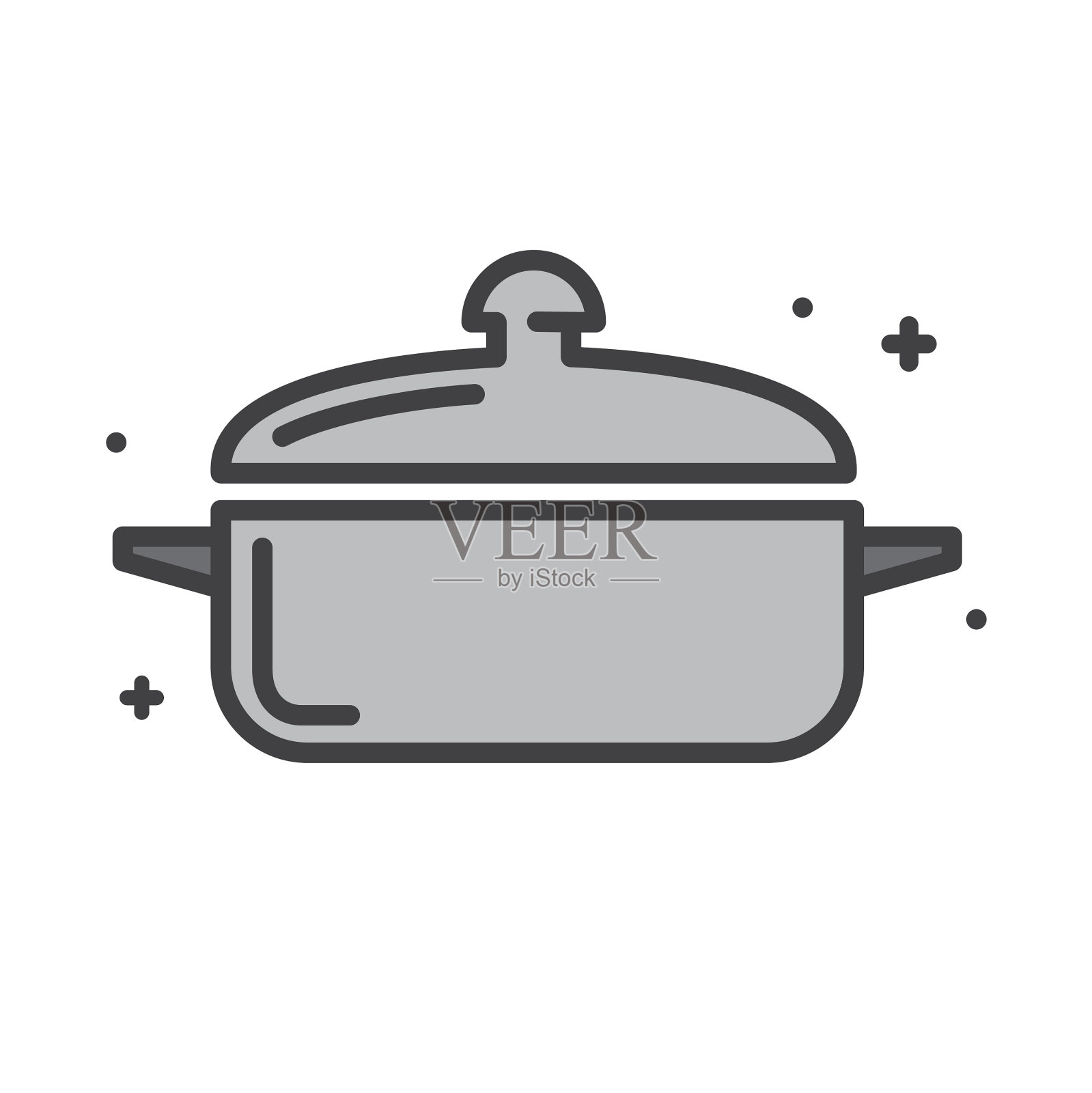 炊具线图标上的白色背景图形图标素材