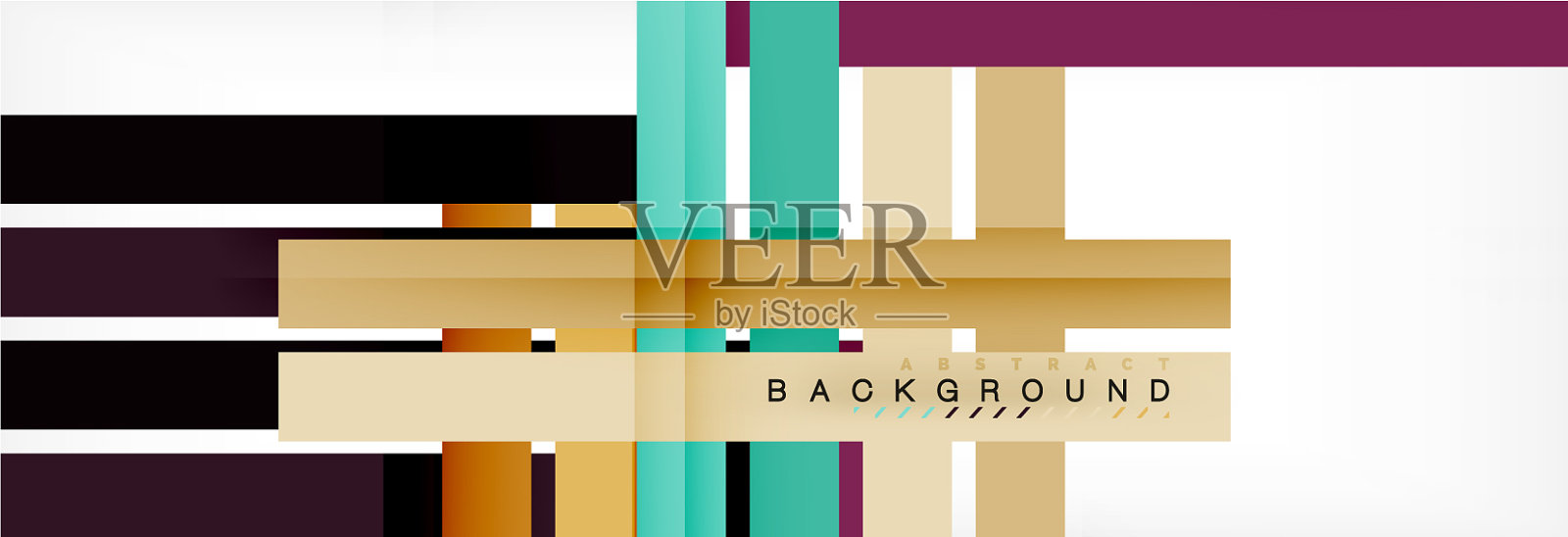 彩色条纹和线条几何抽象设计模板素材