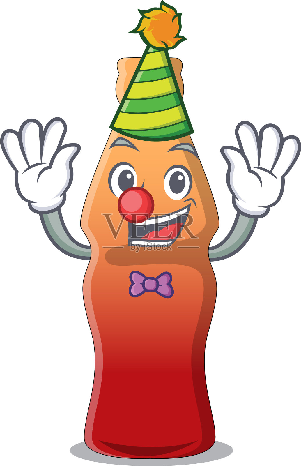 小丑可乐瓶果冻糖果吉祥物卡通设计元素图片