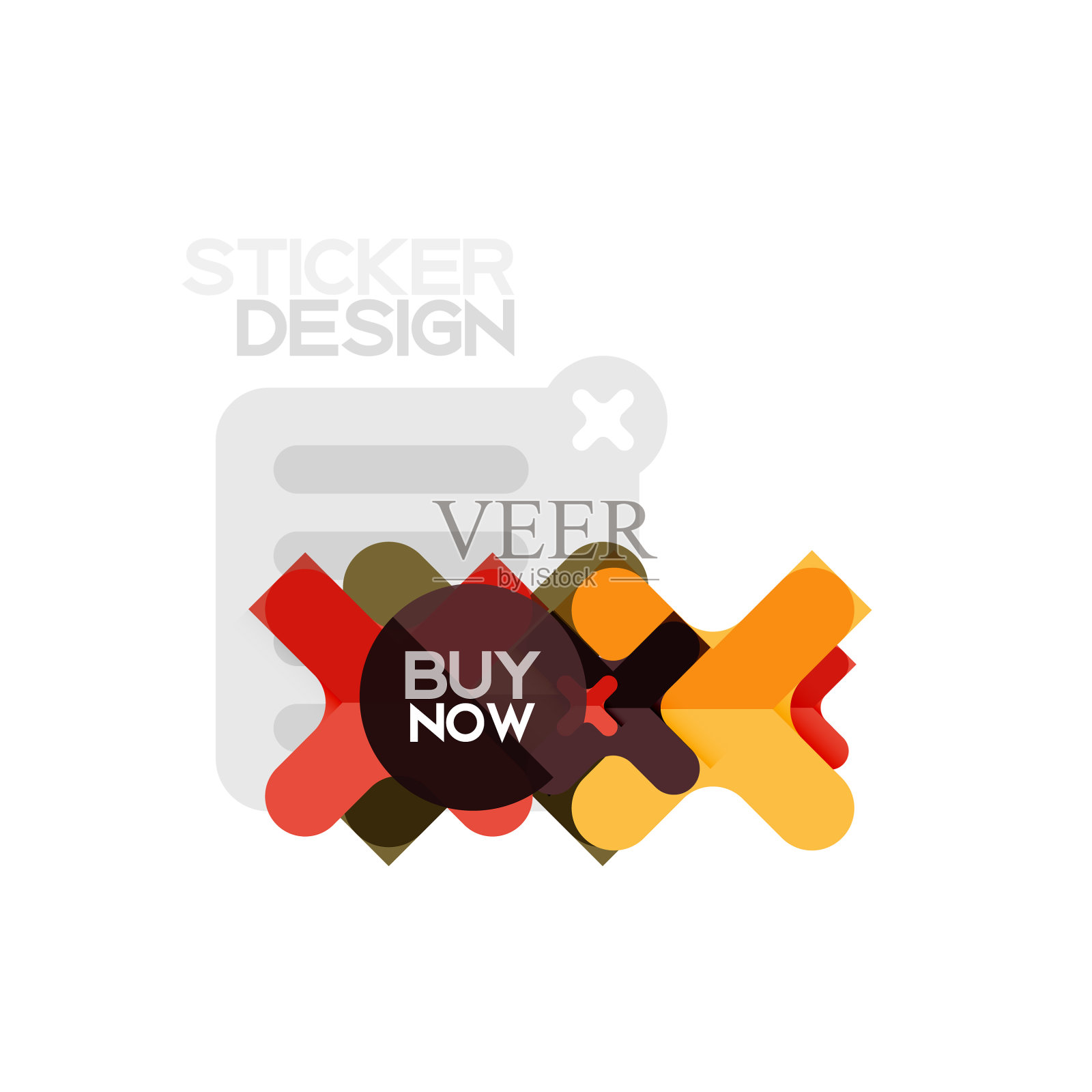 平面设计十字形状几何贴纸图标设计元素图片