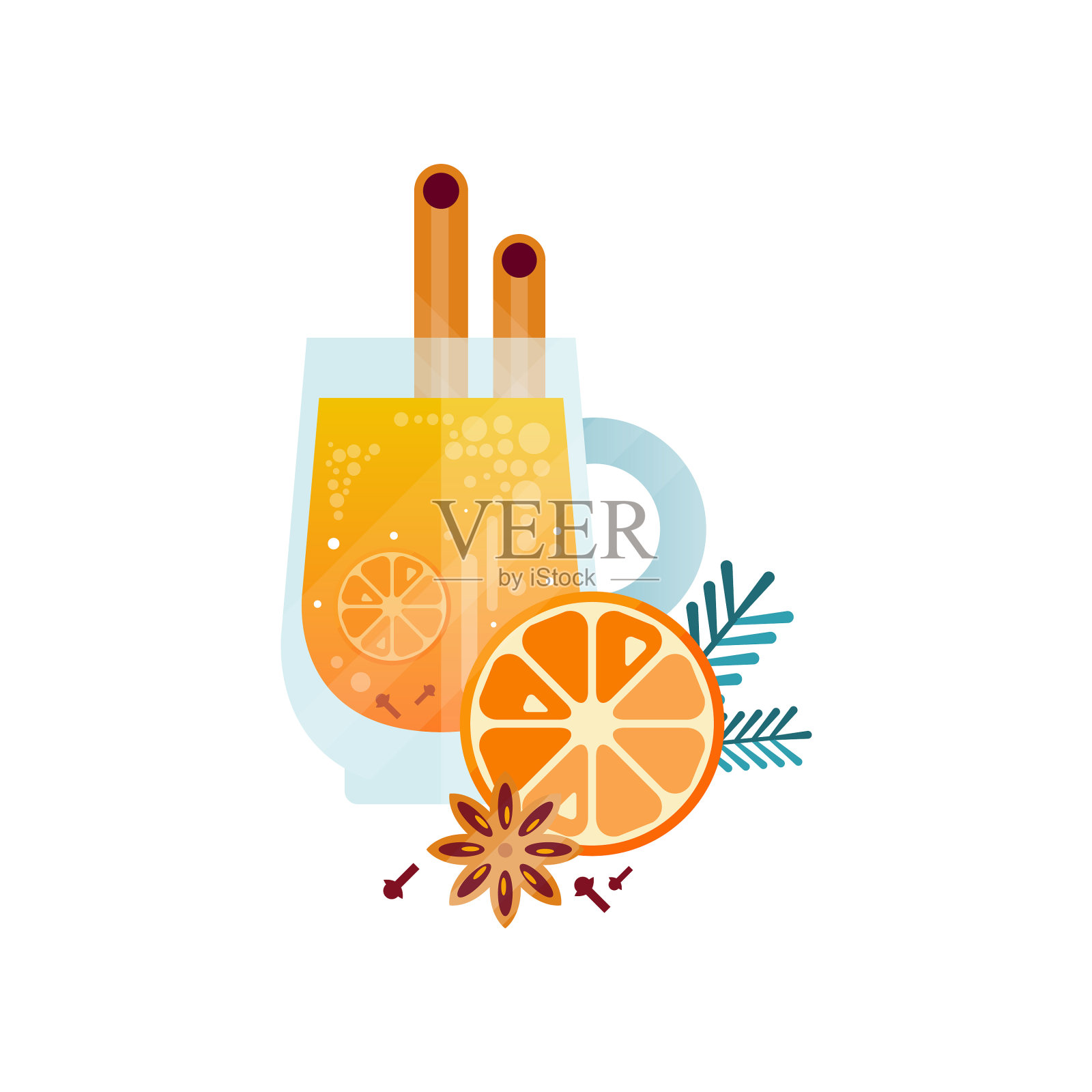 含维生素健康草药茶辛辣饮料设计元素图片