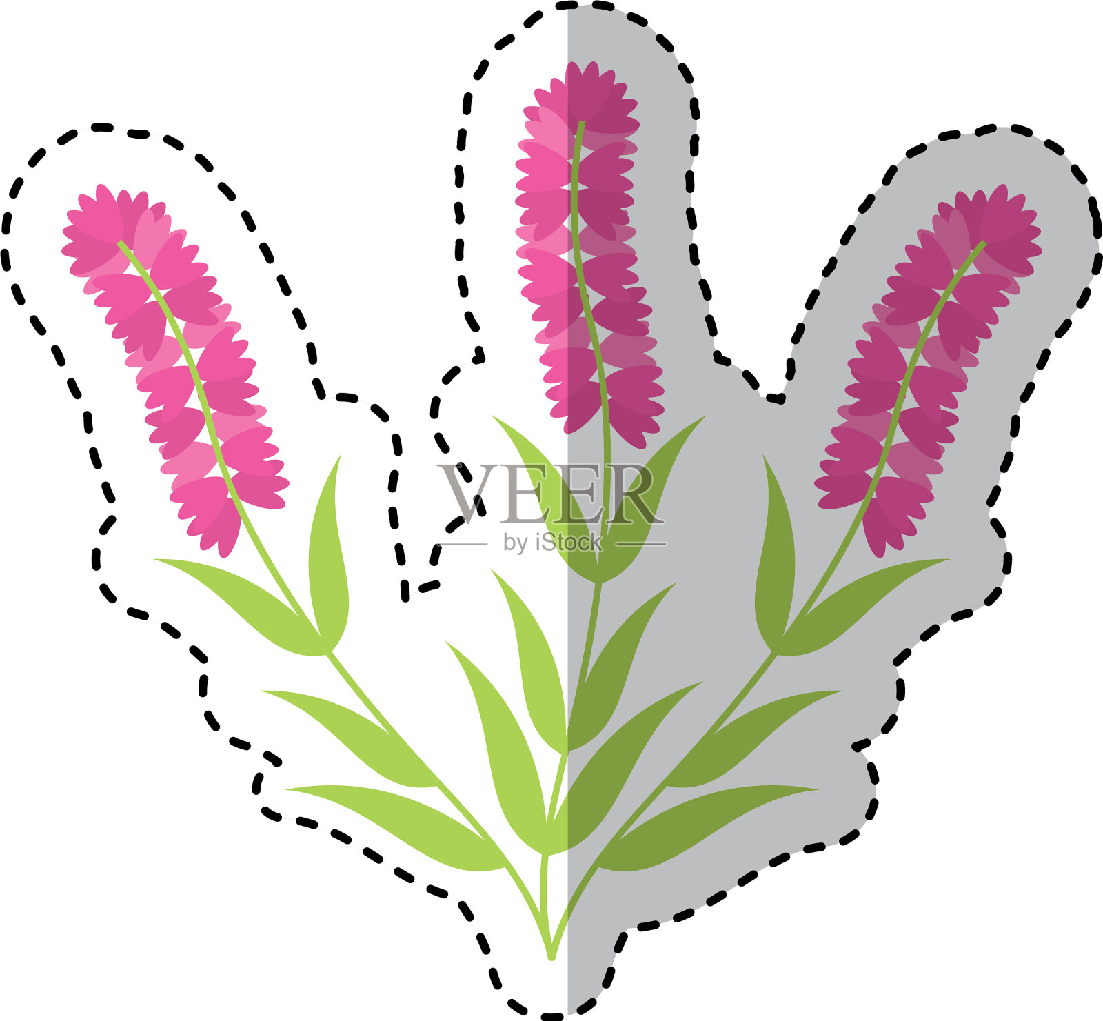 可爱的花园孤立的图标设计元素图片