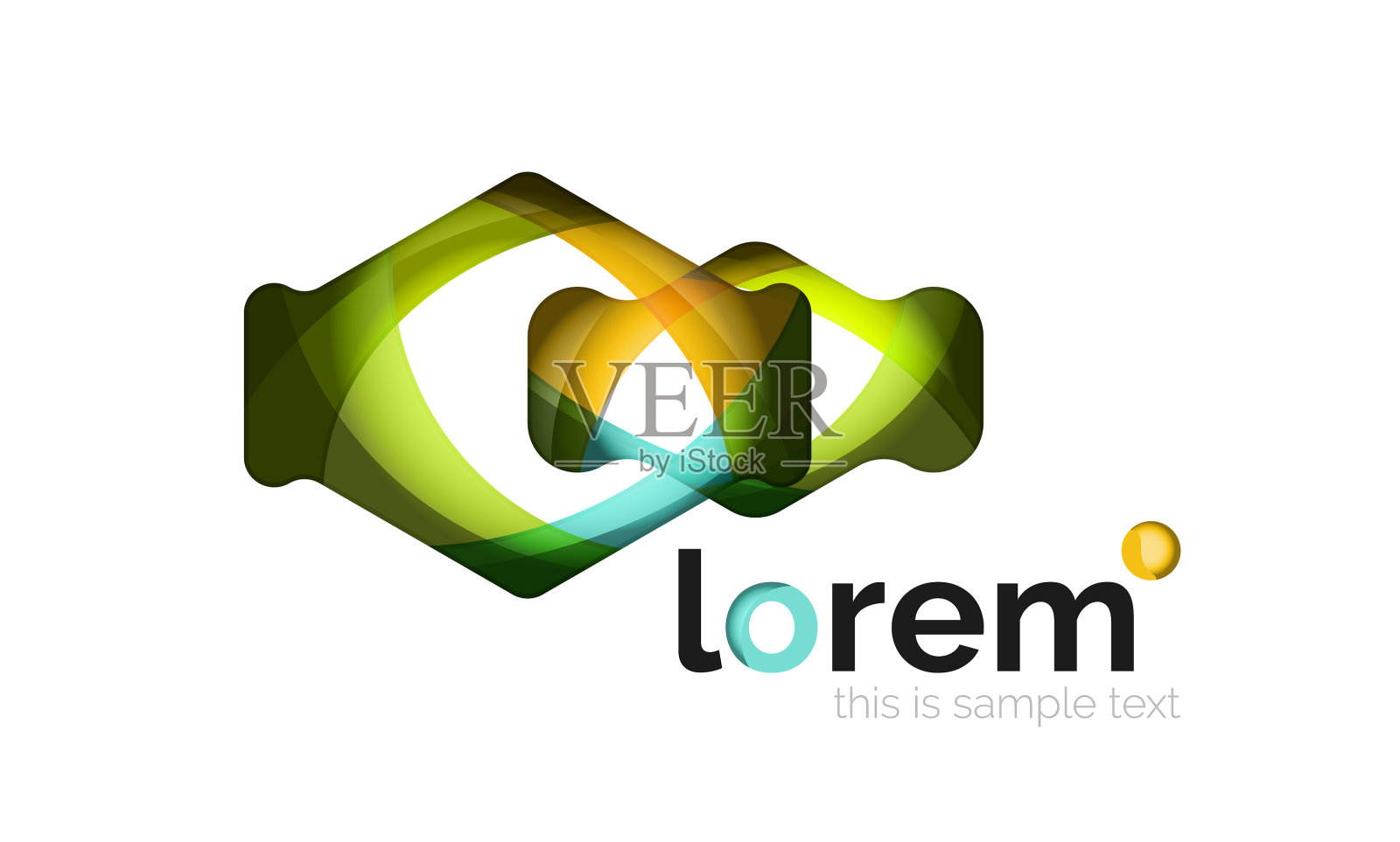 抽象的几何设计使logo流畅设计元素图片