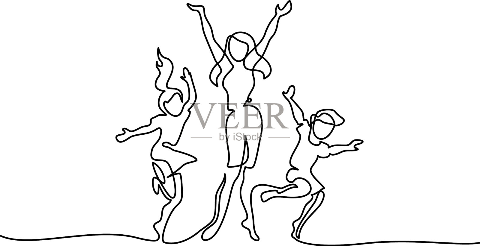 快乐的妈妈和孩子们跳舞设计元素图片