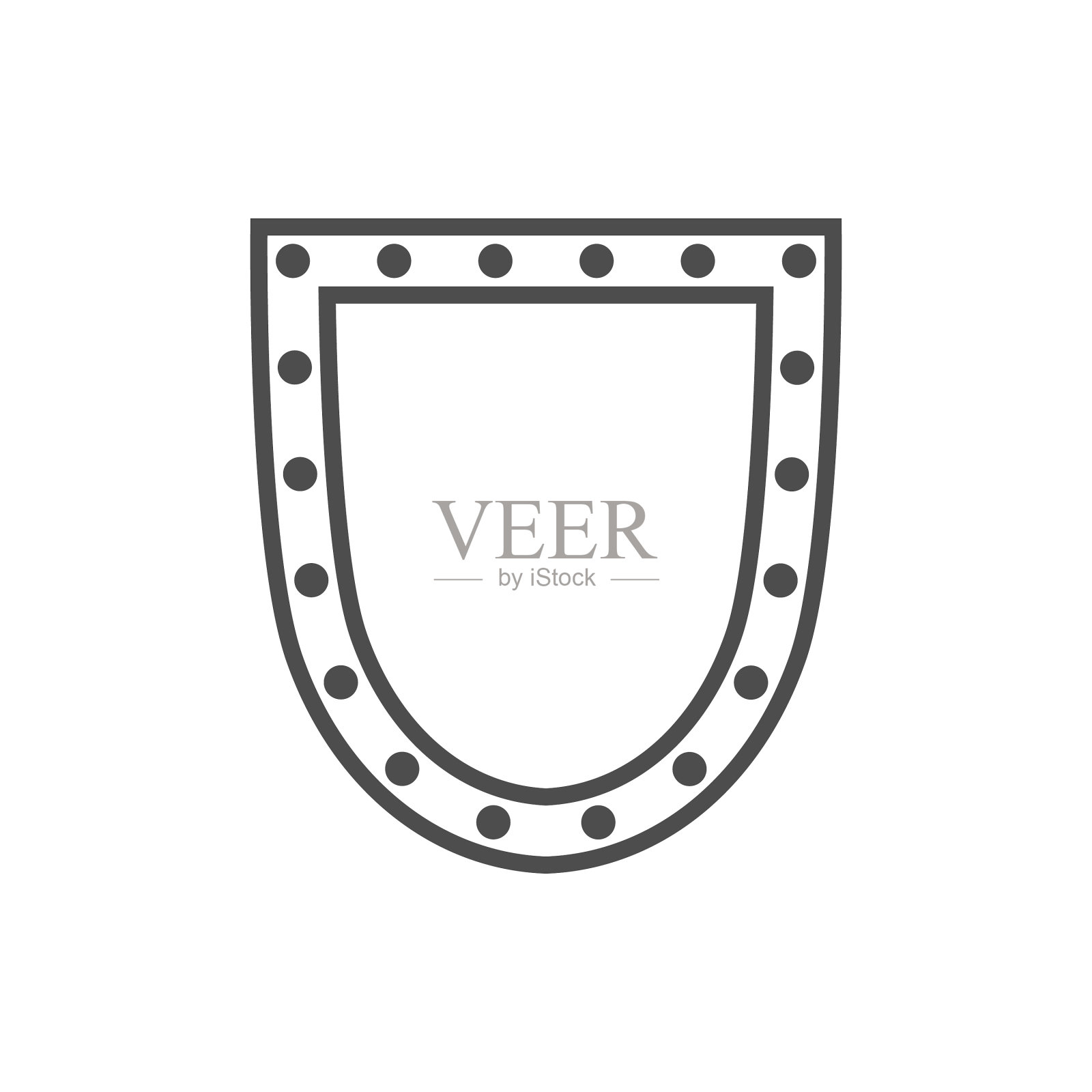 盾牌形状图标黑色剪影标志孤立设计元素图片