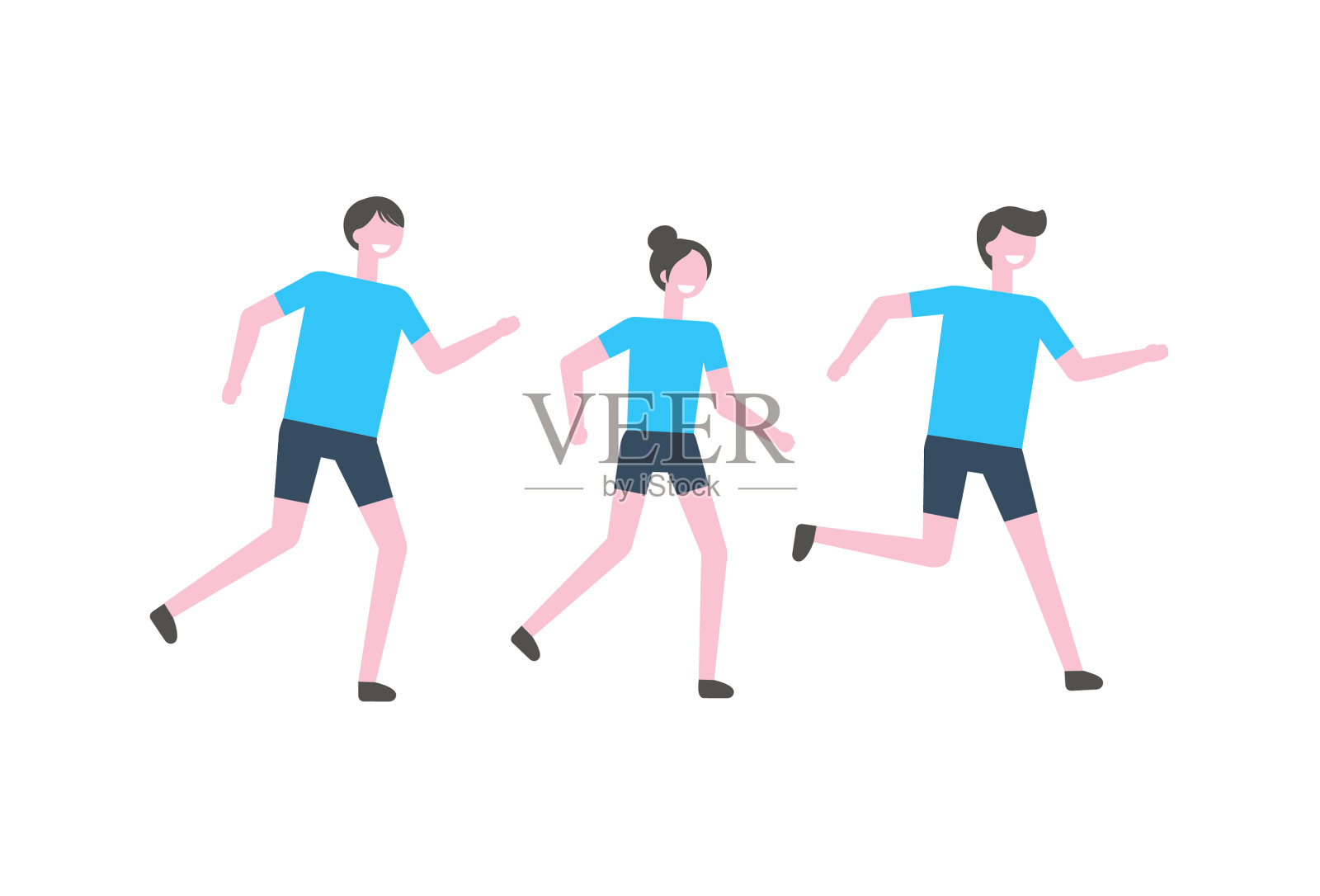 跑马拉松的人与世隔绝设计元素图片