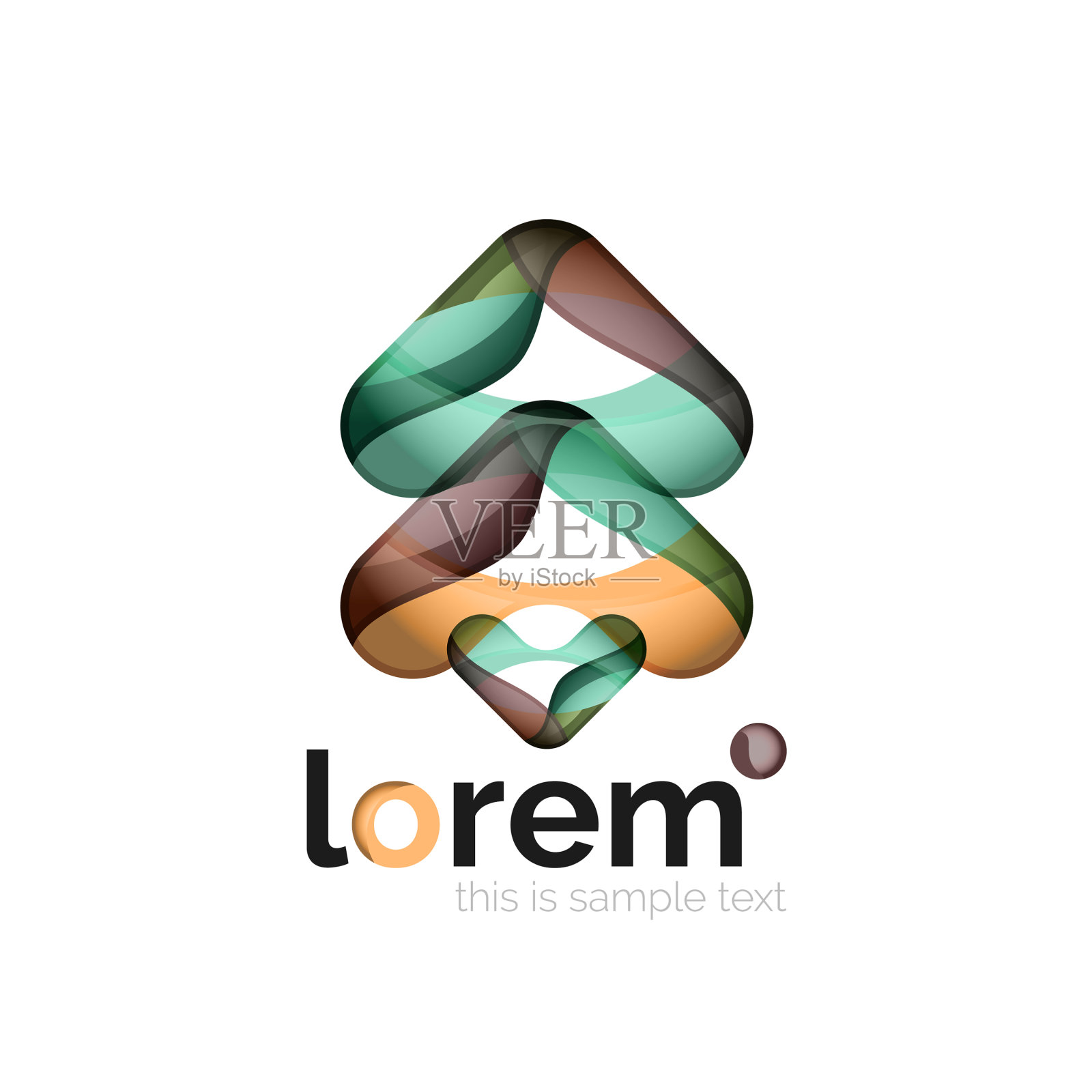 抽象的几何标志创建与重叠设计元素图片