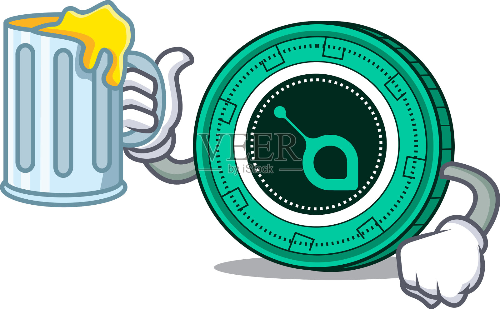 具有果汁西亚币卡通风格的吉祥物设计元素图片