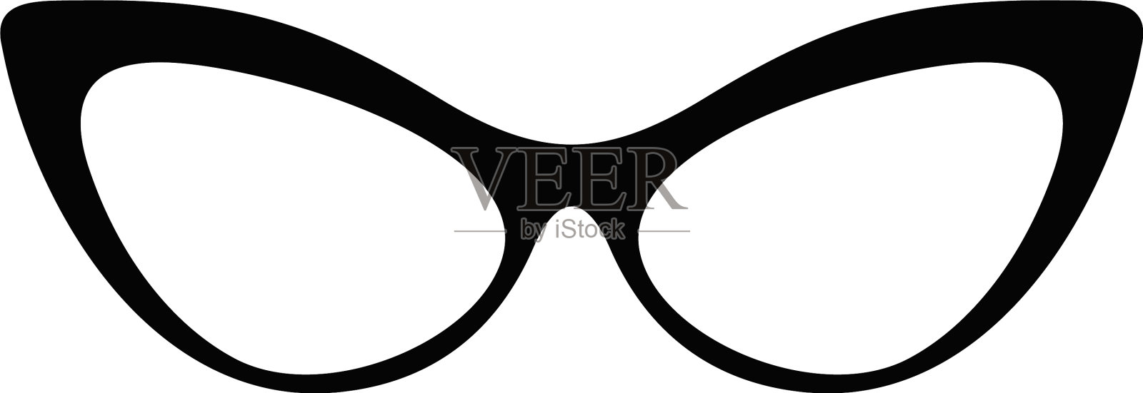 没有屈光度图标的眼镜样式简单设计元素图片