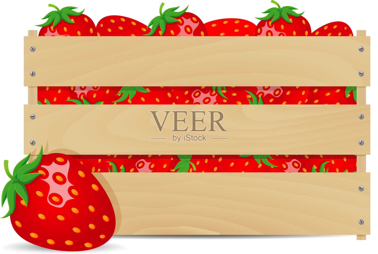 木盒子里的甜草莓设计元素图片
