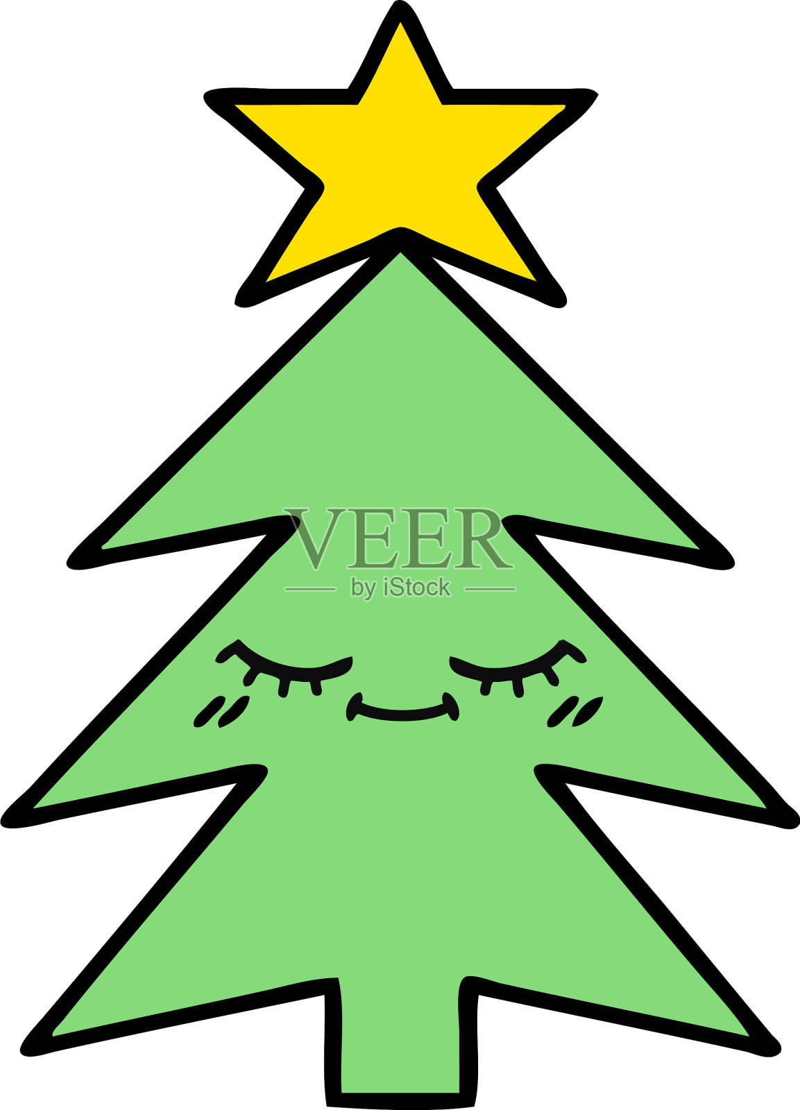 可爱的卡通圣诞树设计元素图片