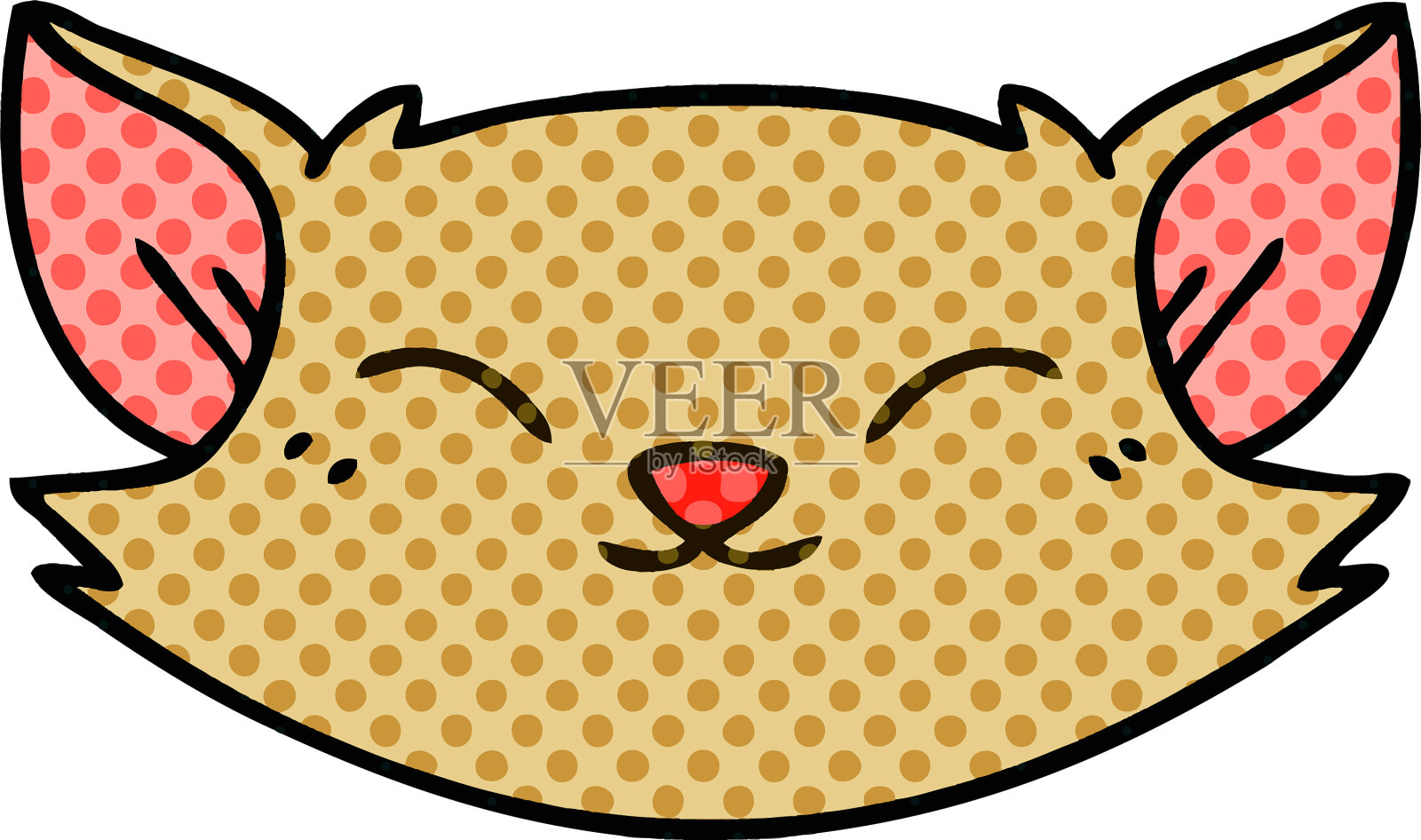 古怪的漫画风格的卡通猫设计元素图片