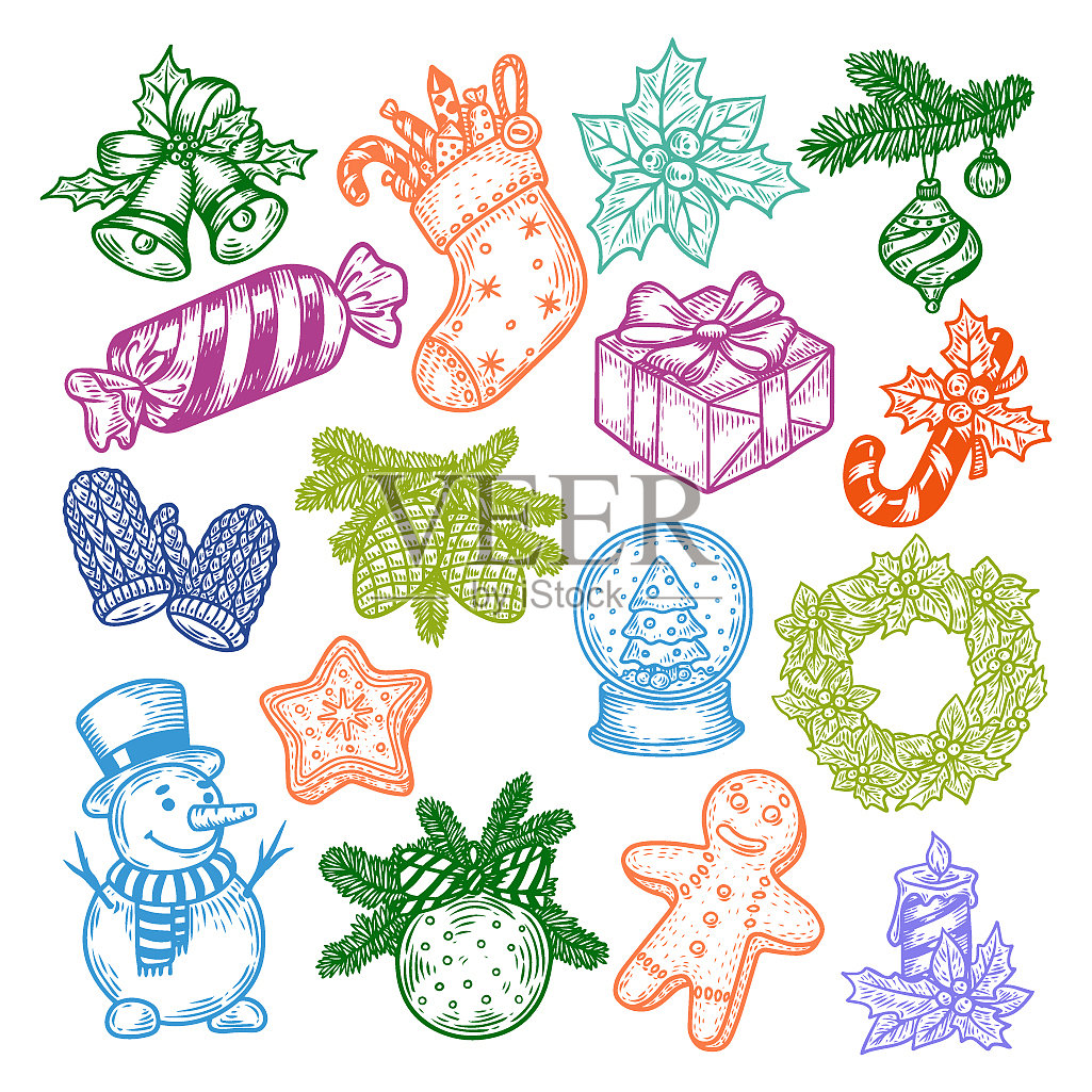 糖果庆祝新年设计元素图片