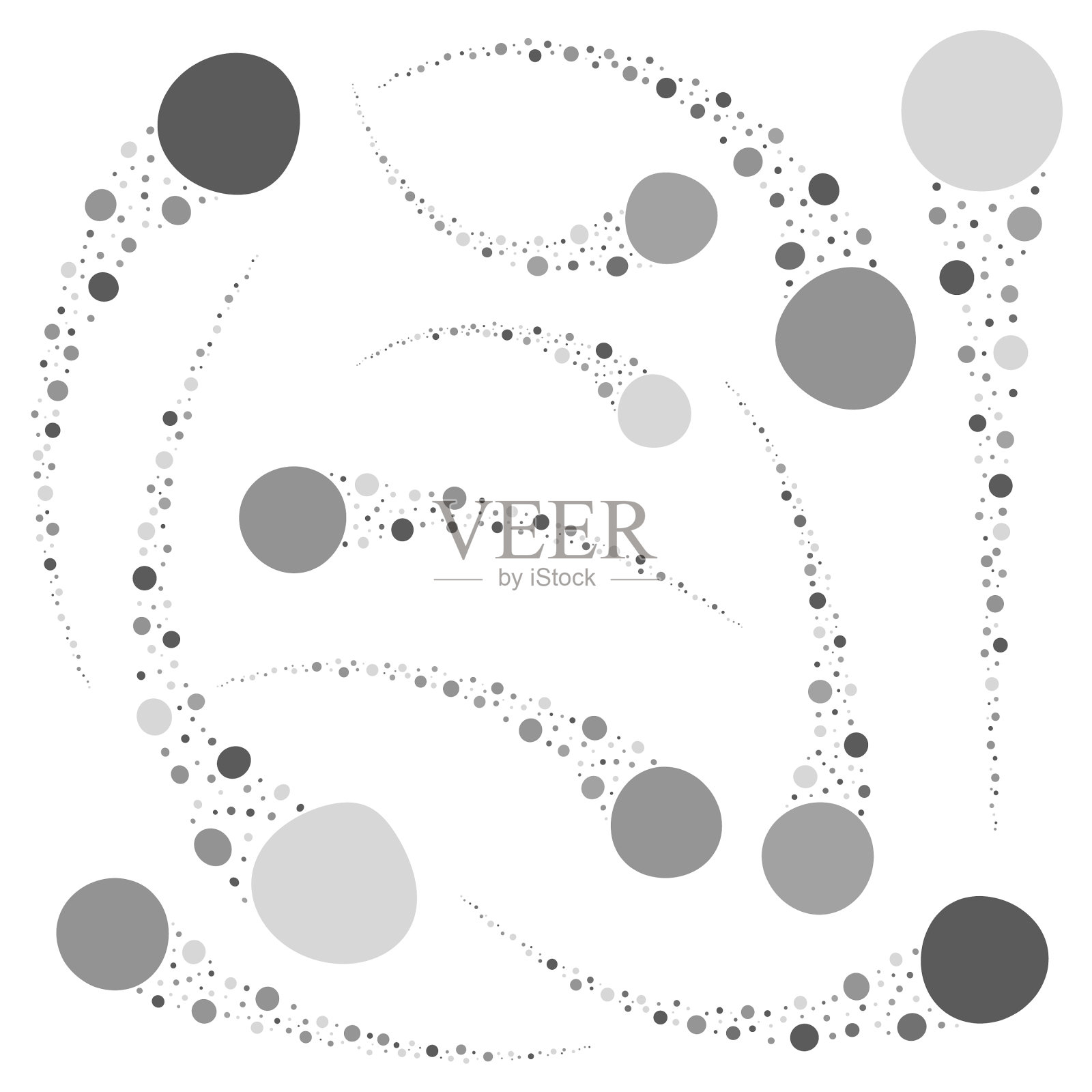 一套扁平孤立抽象陨石设计元素图片