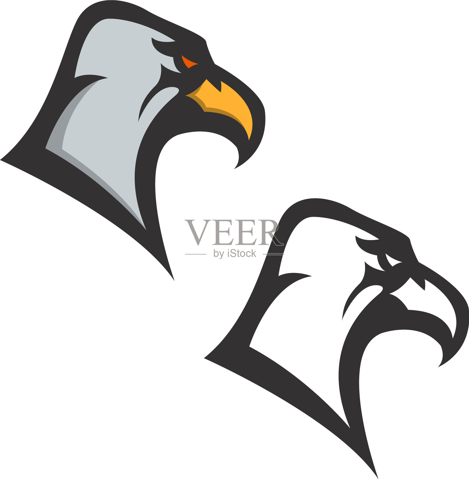 鹰头图标孤立在白色背景设计元素图片