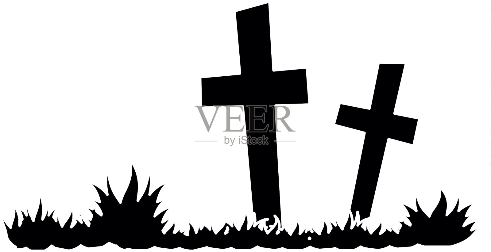 墓地场景孤立图标设计元素图片