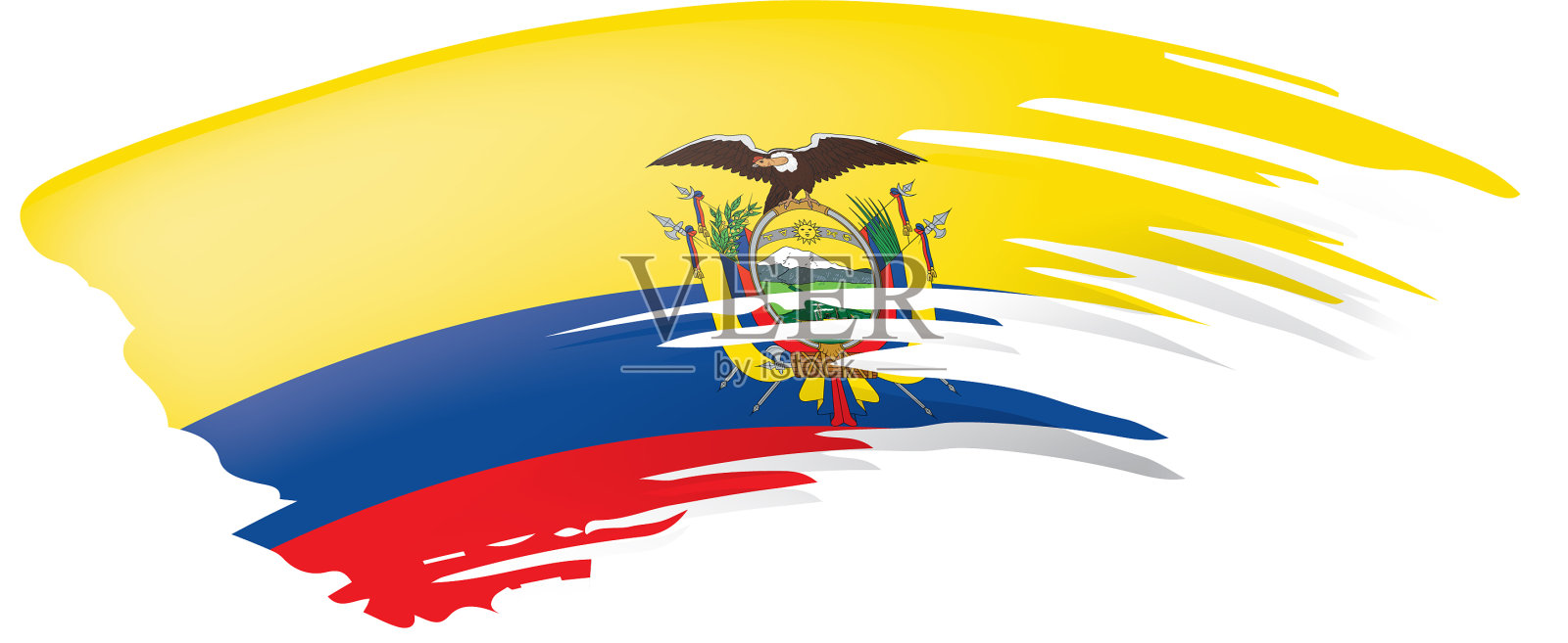 厄瓜多尔国旗上有白色设计元素图片