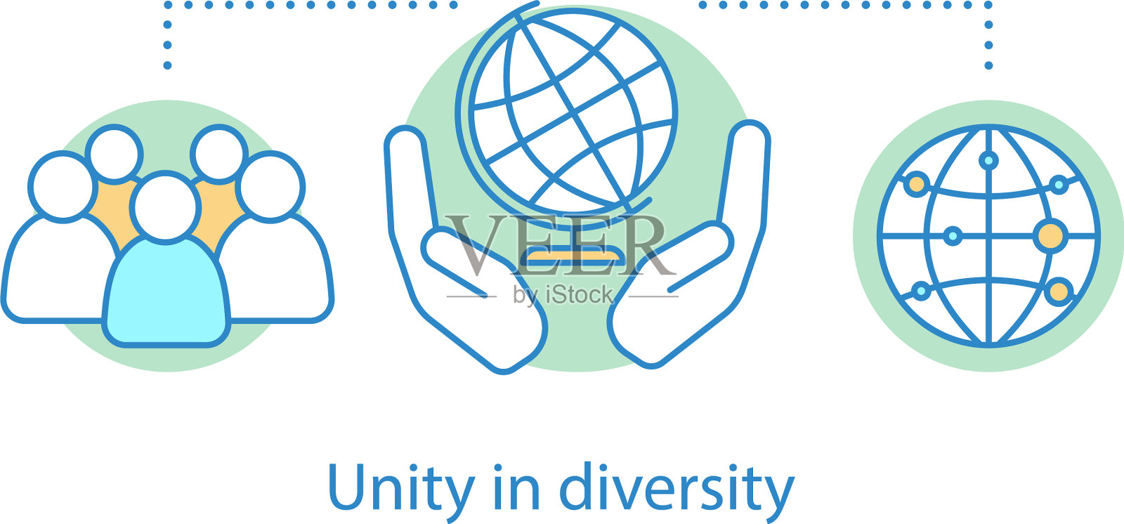 统一的多样性概念图标插画图片素材