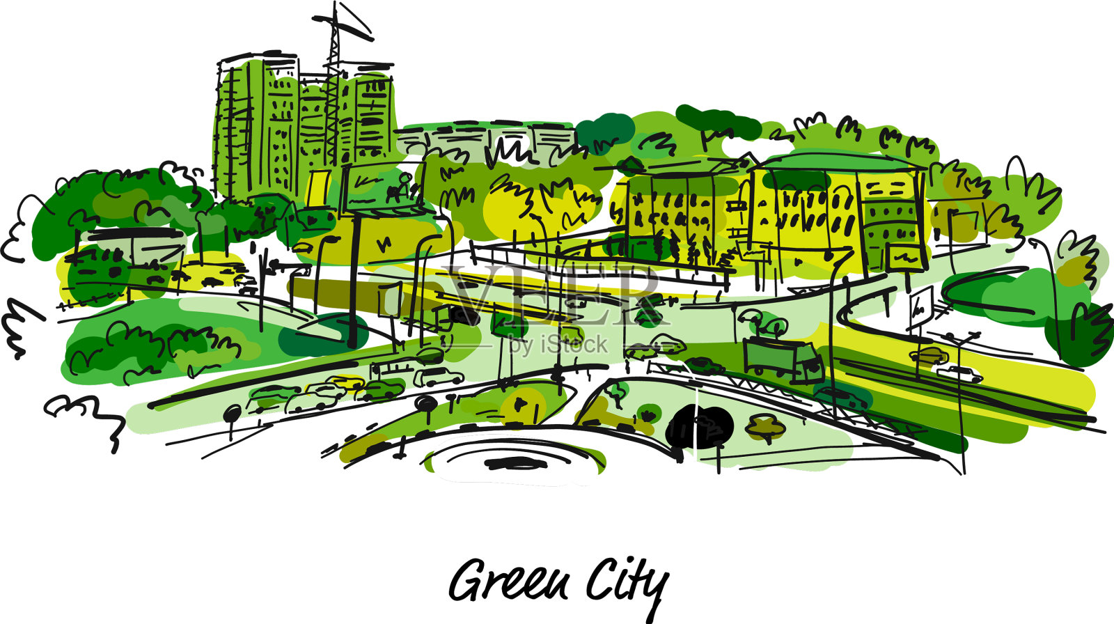 城市交通道路草图供您设计设计元素图片