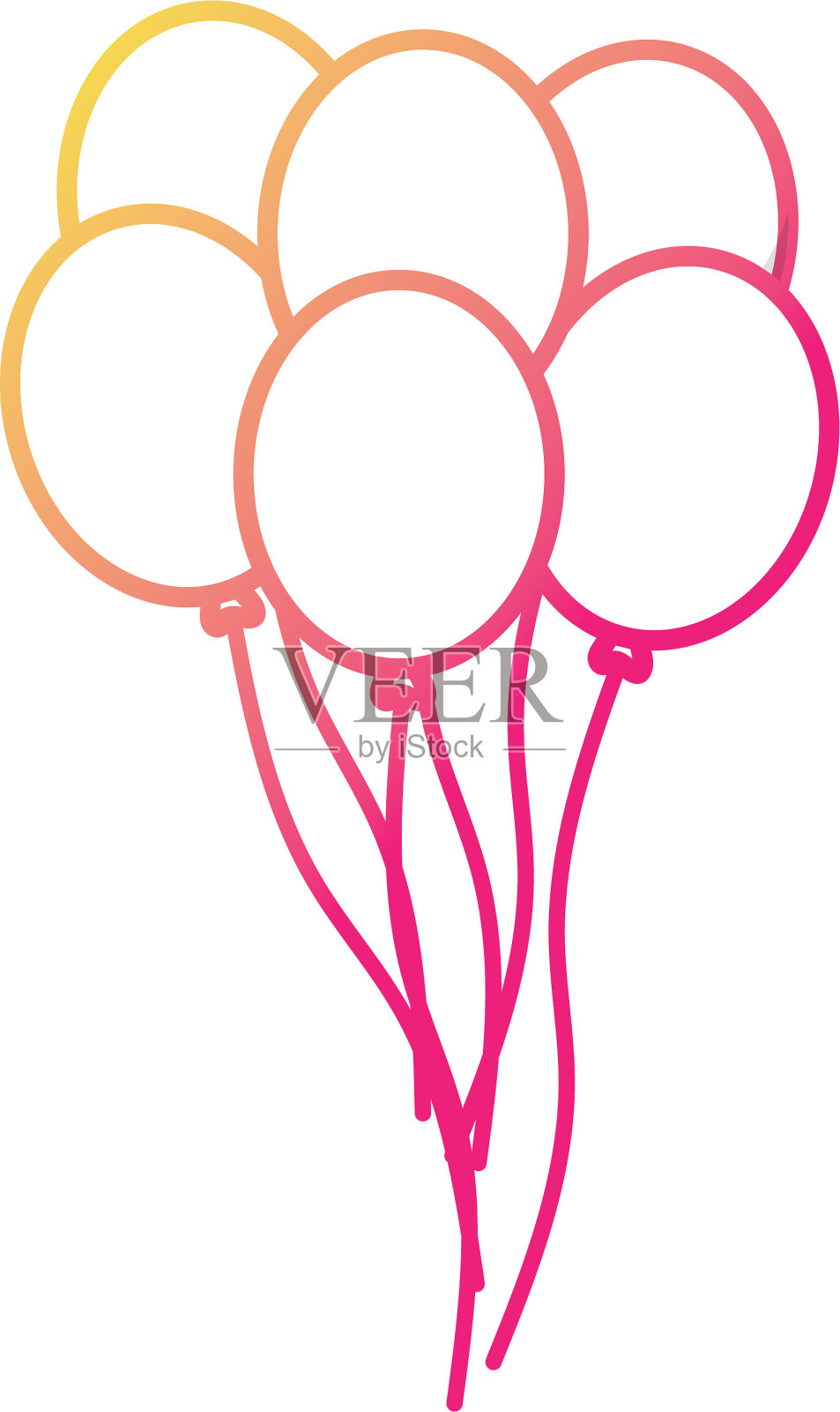 剪影滑稽的气球装饰设计飞行设计元素图片