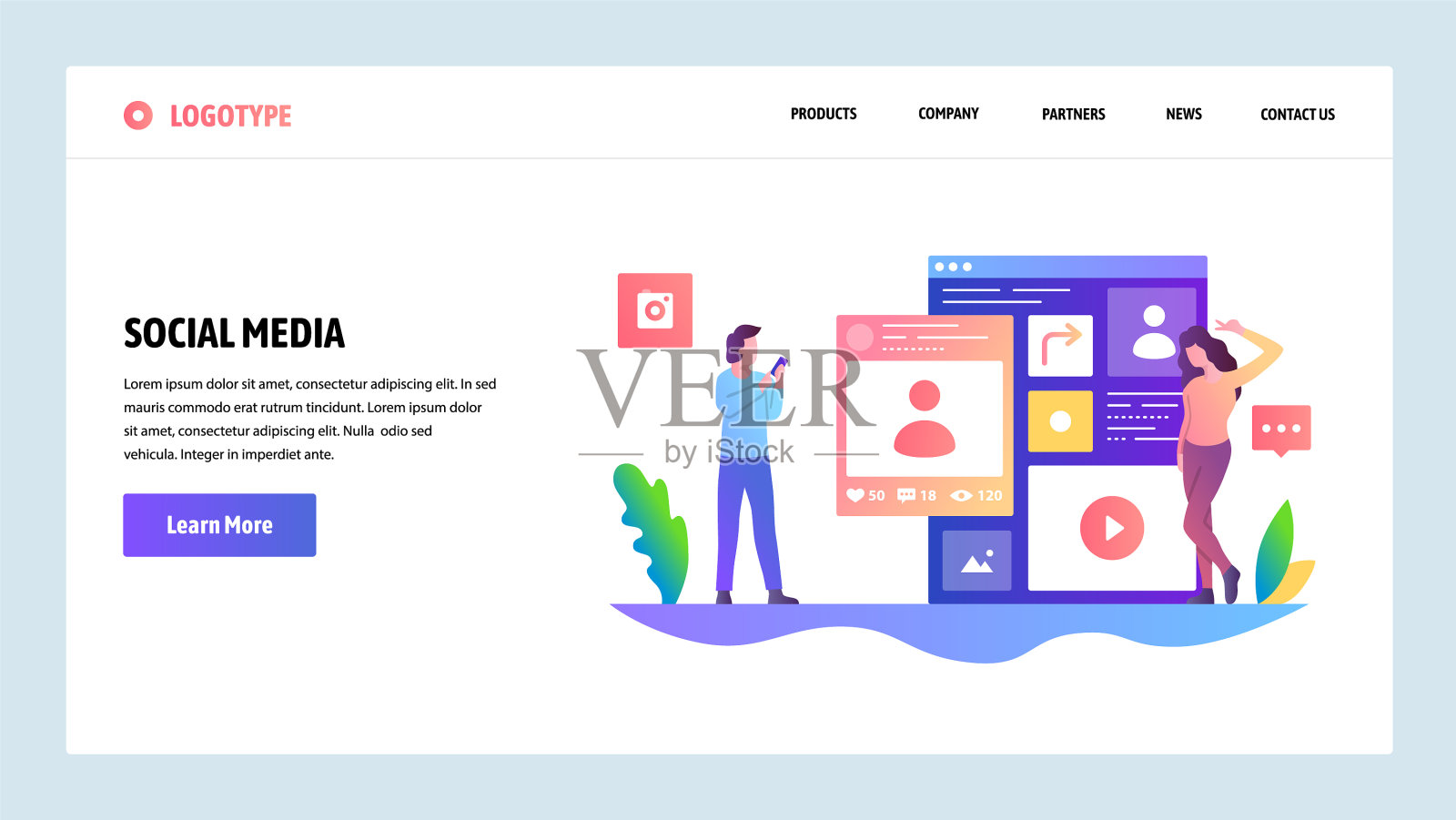 网站设计模板社交媒体设计模板素材