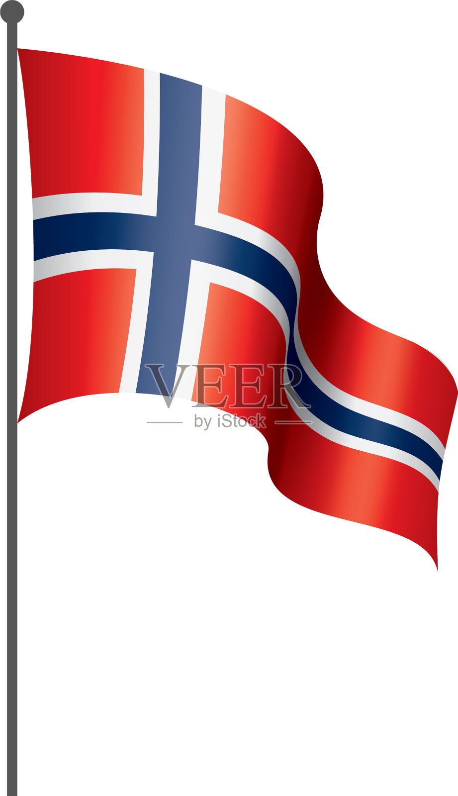 挪威国旗上有白色设计元素图片
