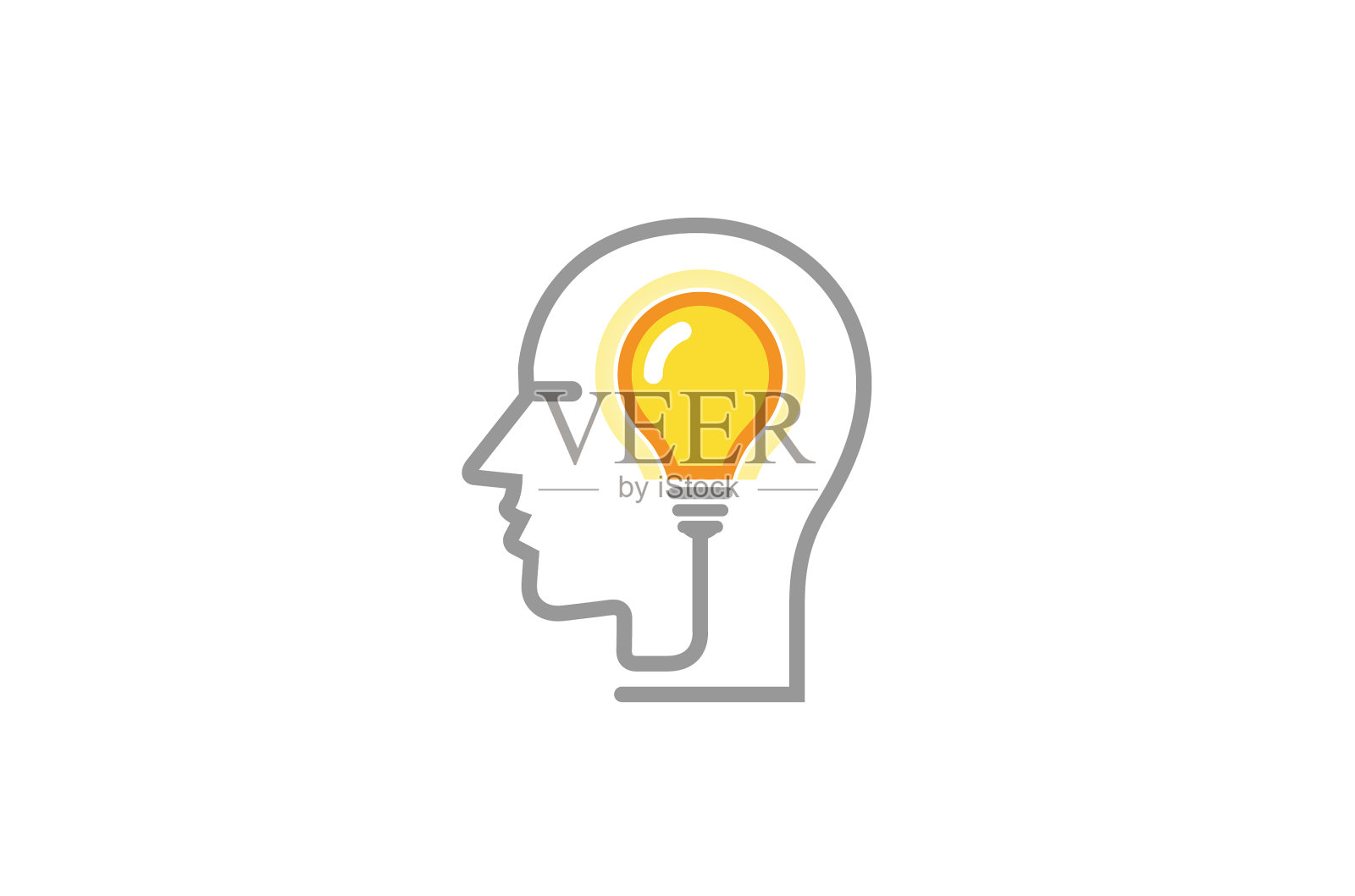 脑灯创意人头标志图标素材