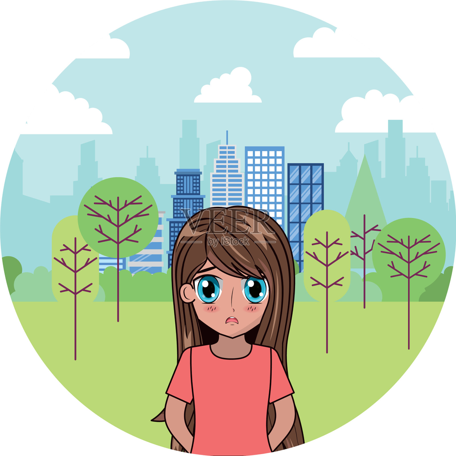 动漫女孩漫画设计元素图片