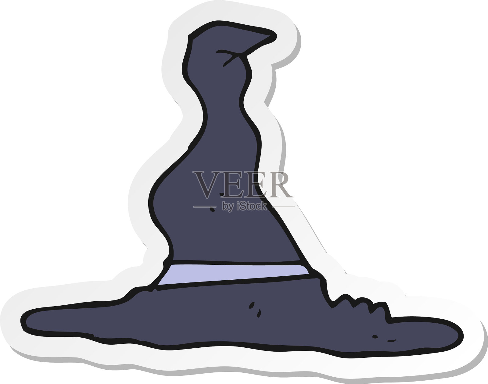 卡通女巫帽子贴纸设计元素图片