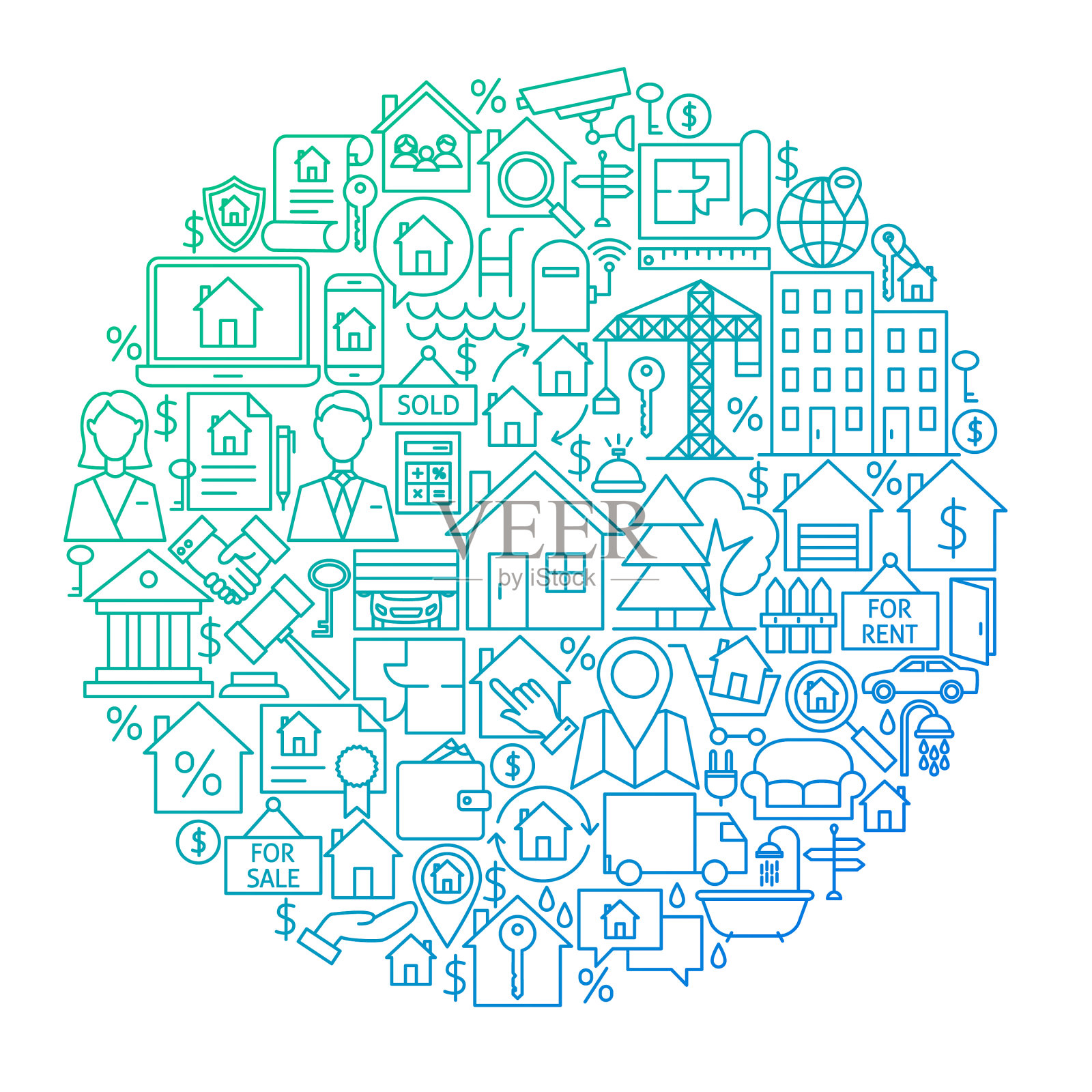 房地产圈线设计设计元素图片