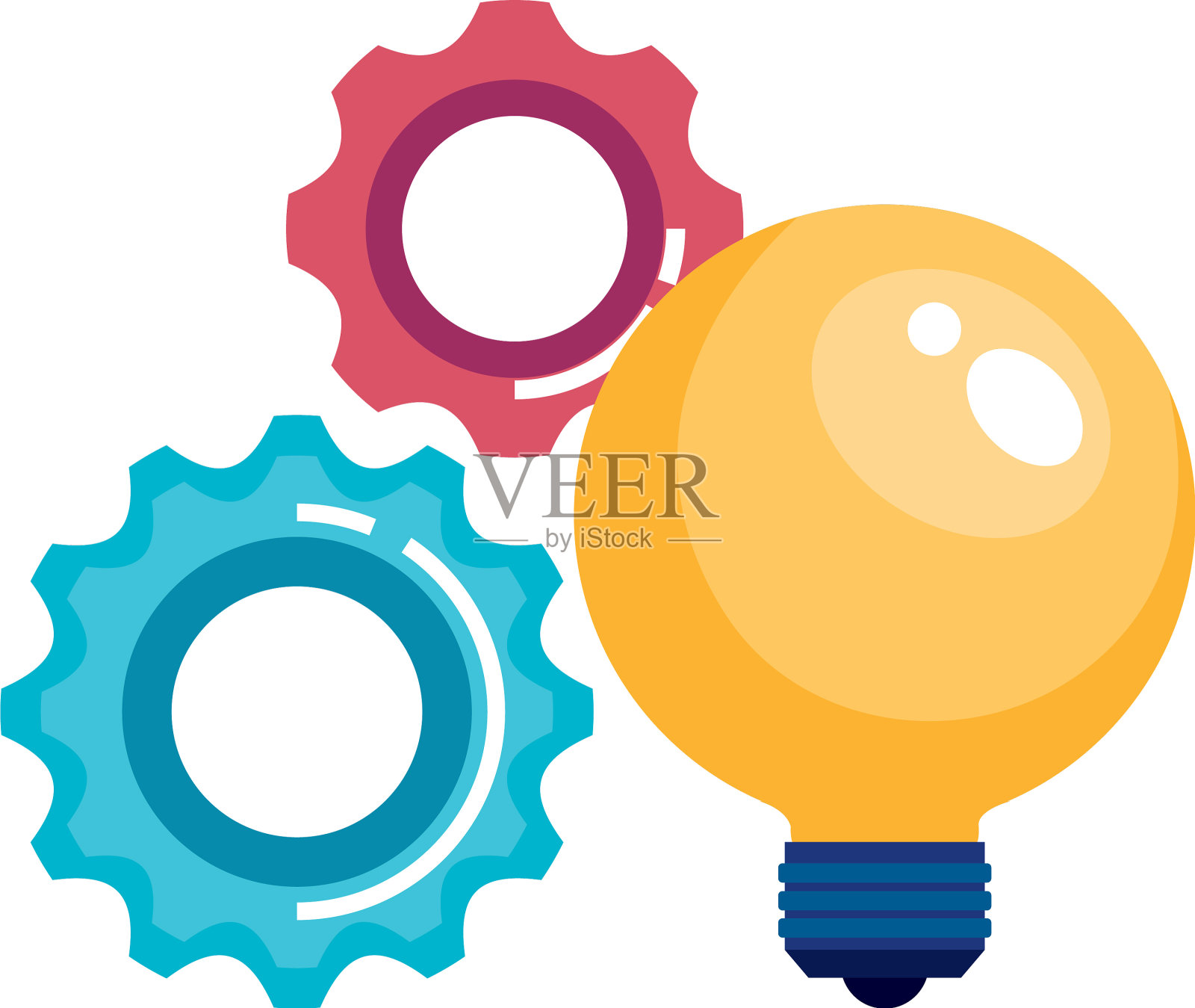 齿轮式灯泡设计元素图片