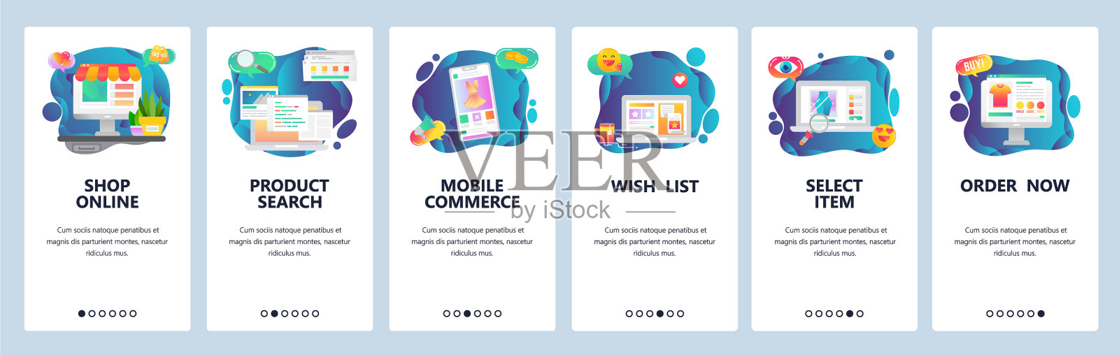 手机应用登陆屏幕在线购物设计模板素材