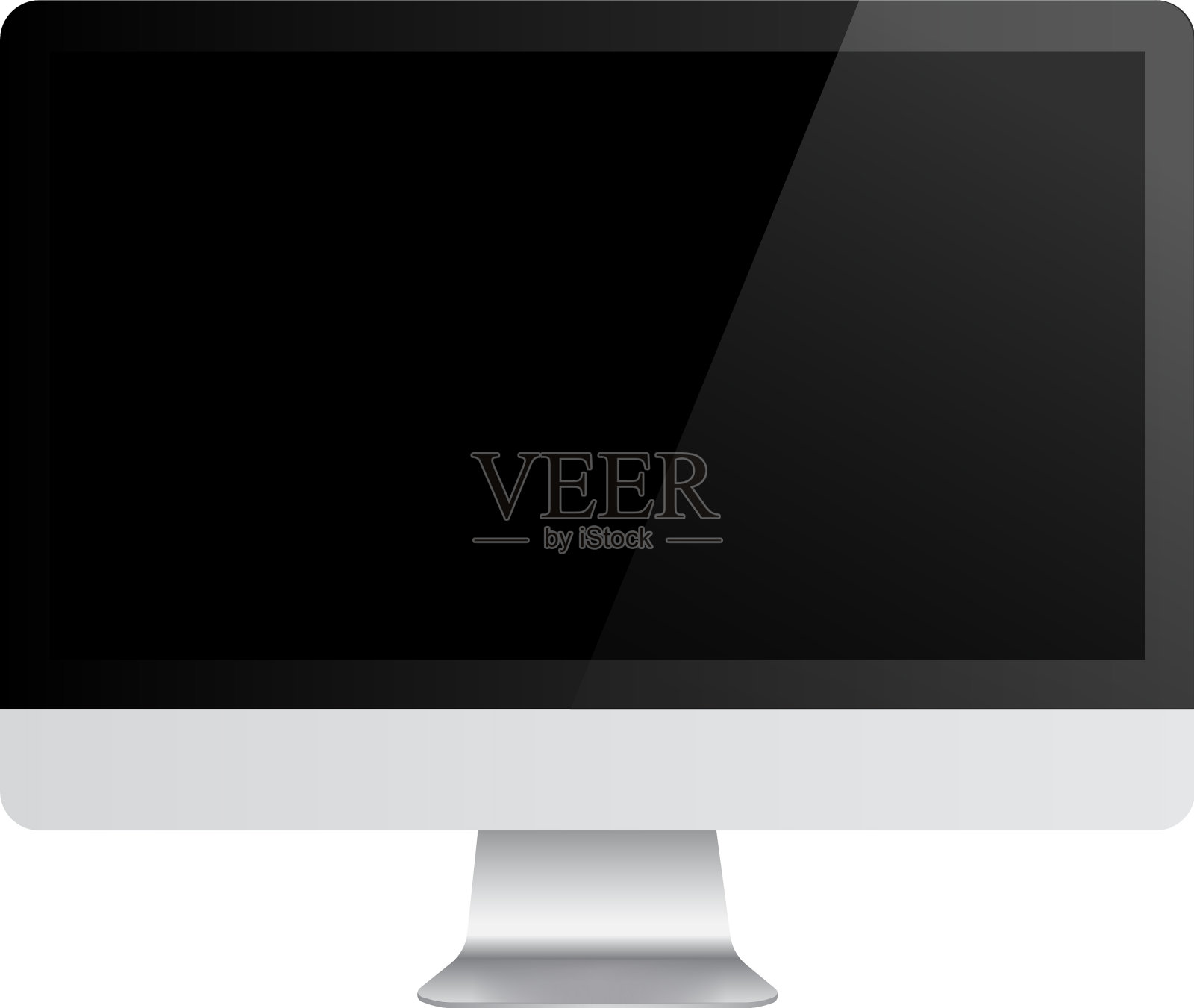 黑白模拟的电脑显示器设计元素图片