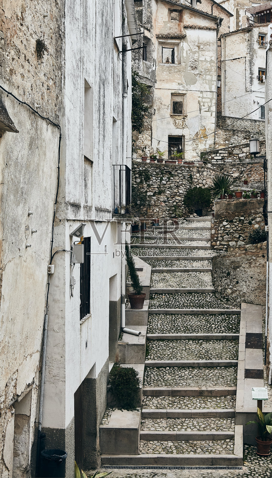 Bocairent老城区。照片摄影图片