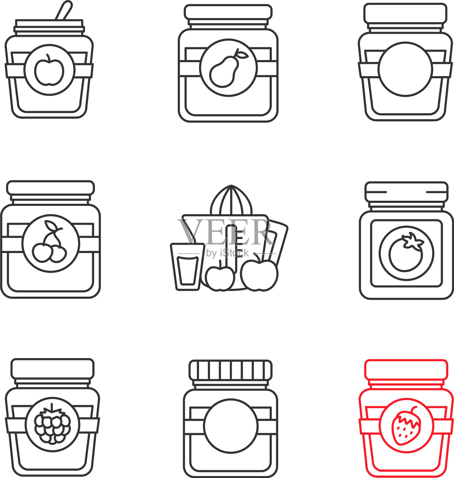 自制保存线性图标集图标素材