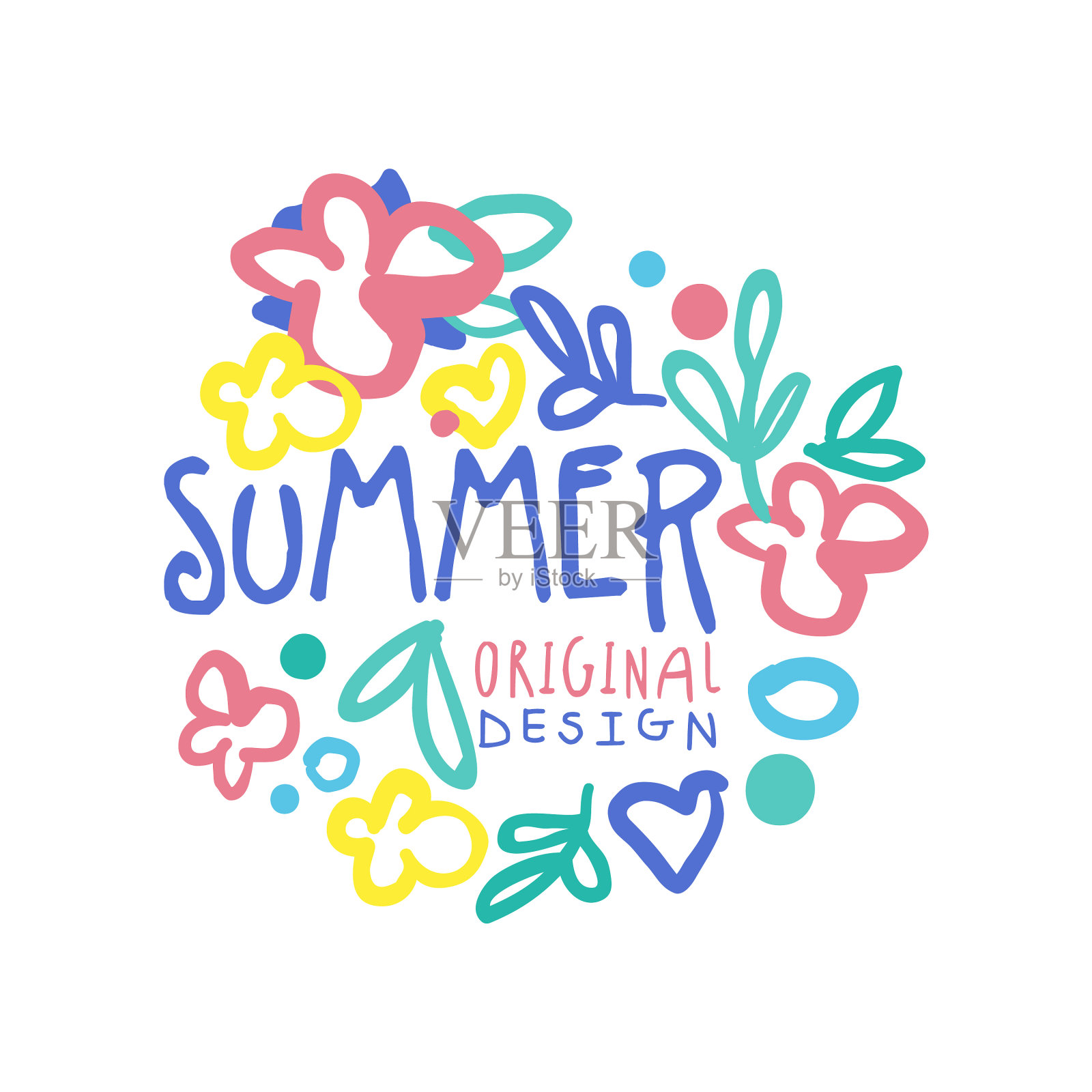 夏季标志原创设计夏季季节标签设计元素图片