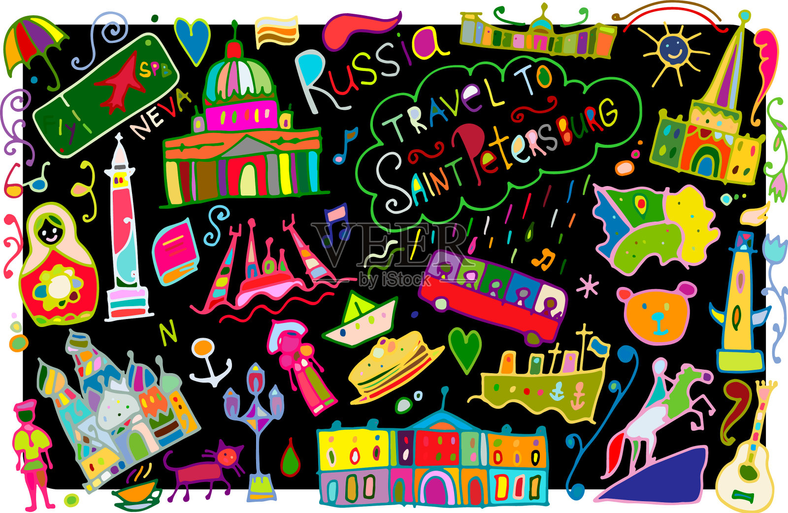 去圣彼得堡为你的设计素描设计元素图片