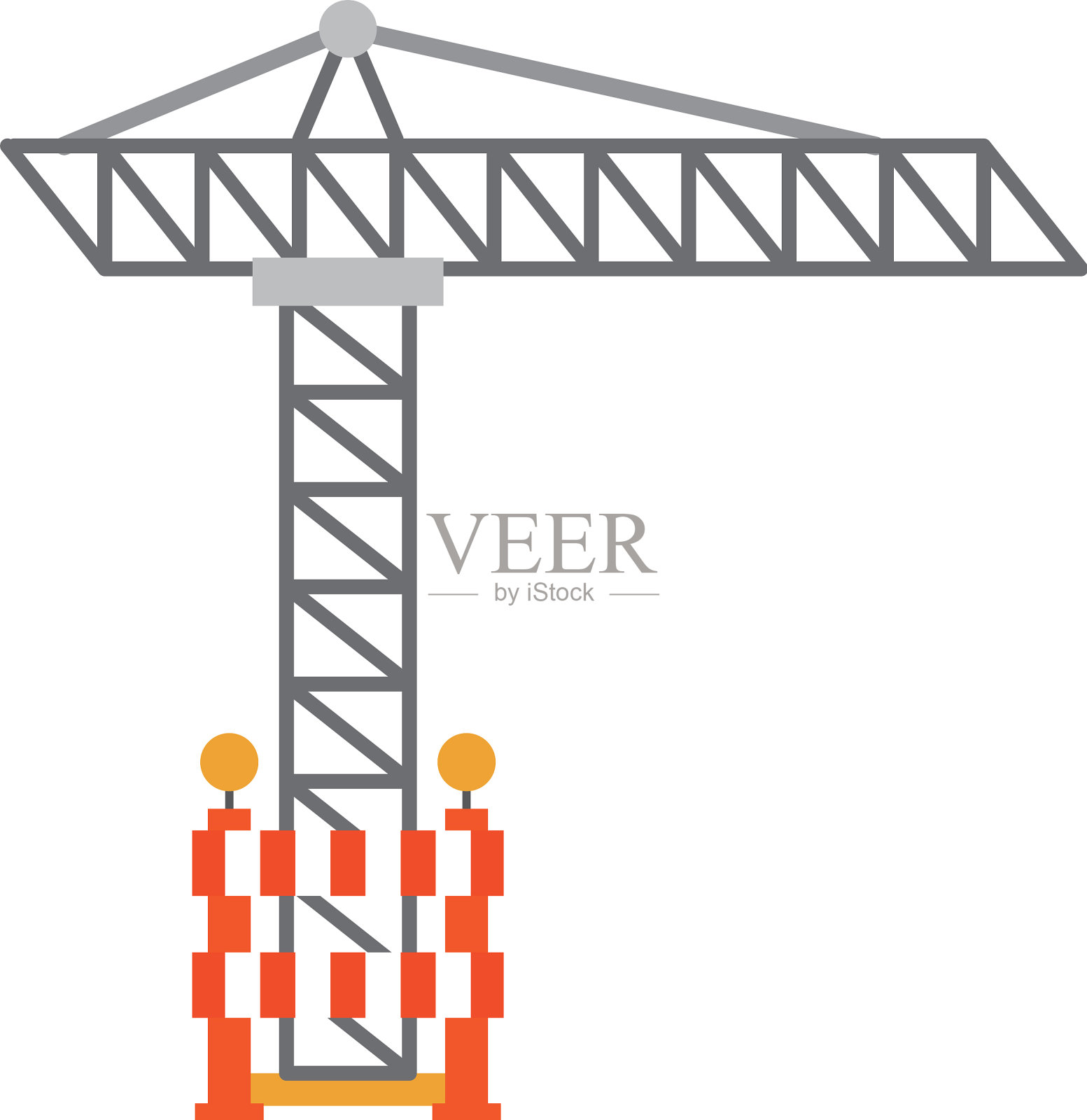 建筑起重机孤立图标设计元素图片