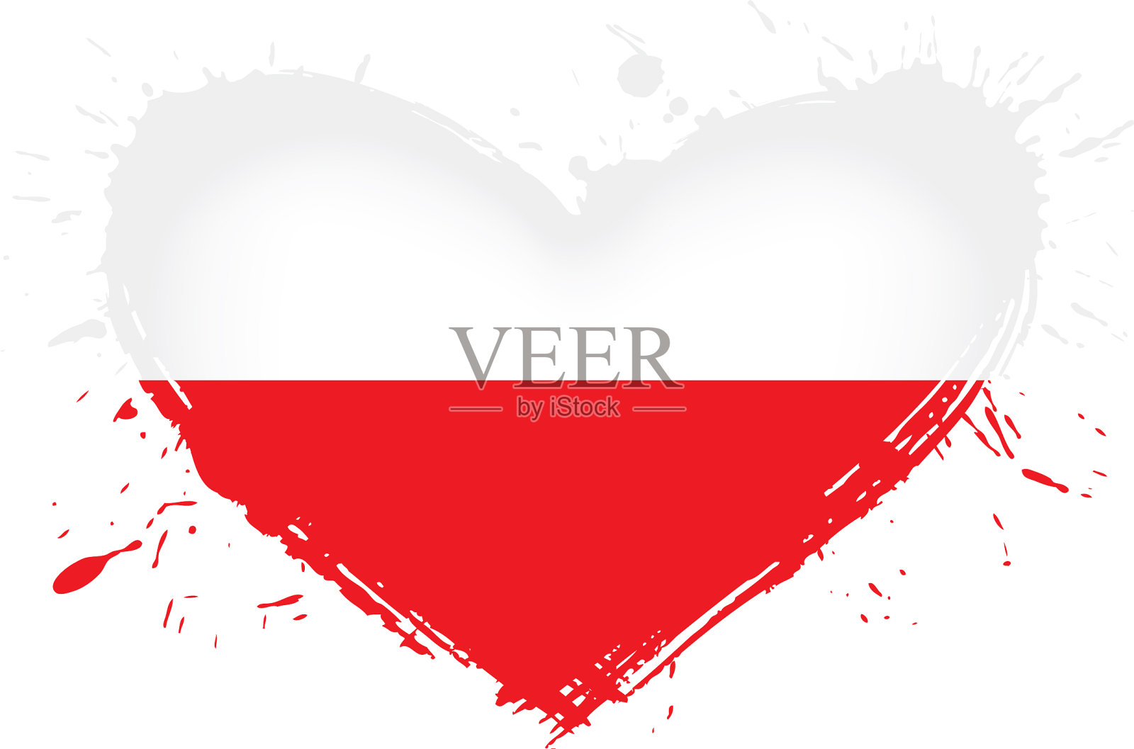 波兰国旗上有白色设计元素图片