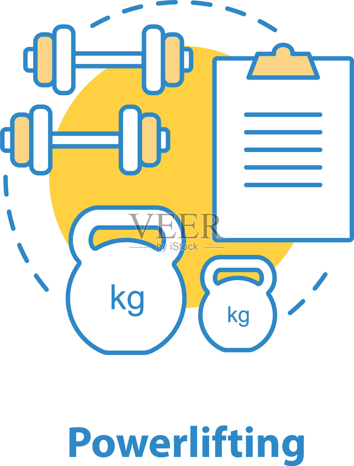 力量举重概念图标插画图片素材